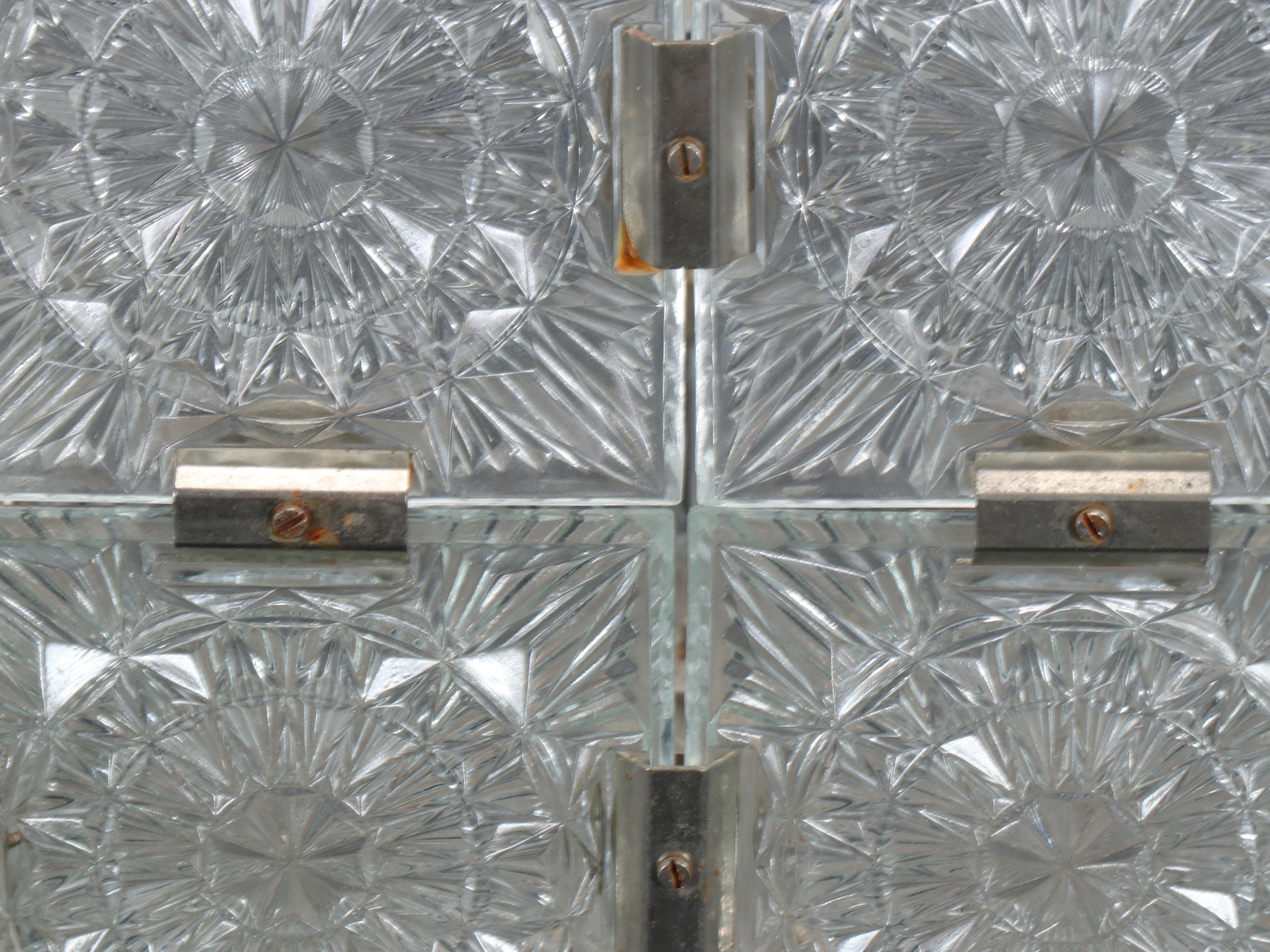 Kamenický Šenov Bohemian Glass Cube Pendant Pair