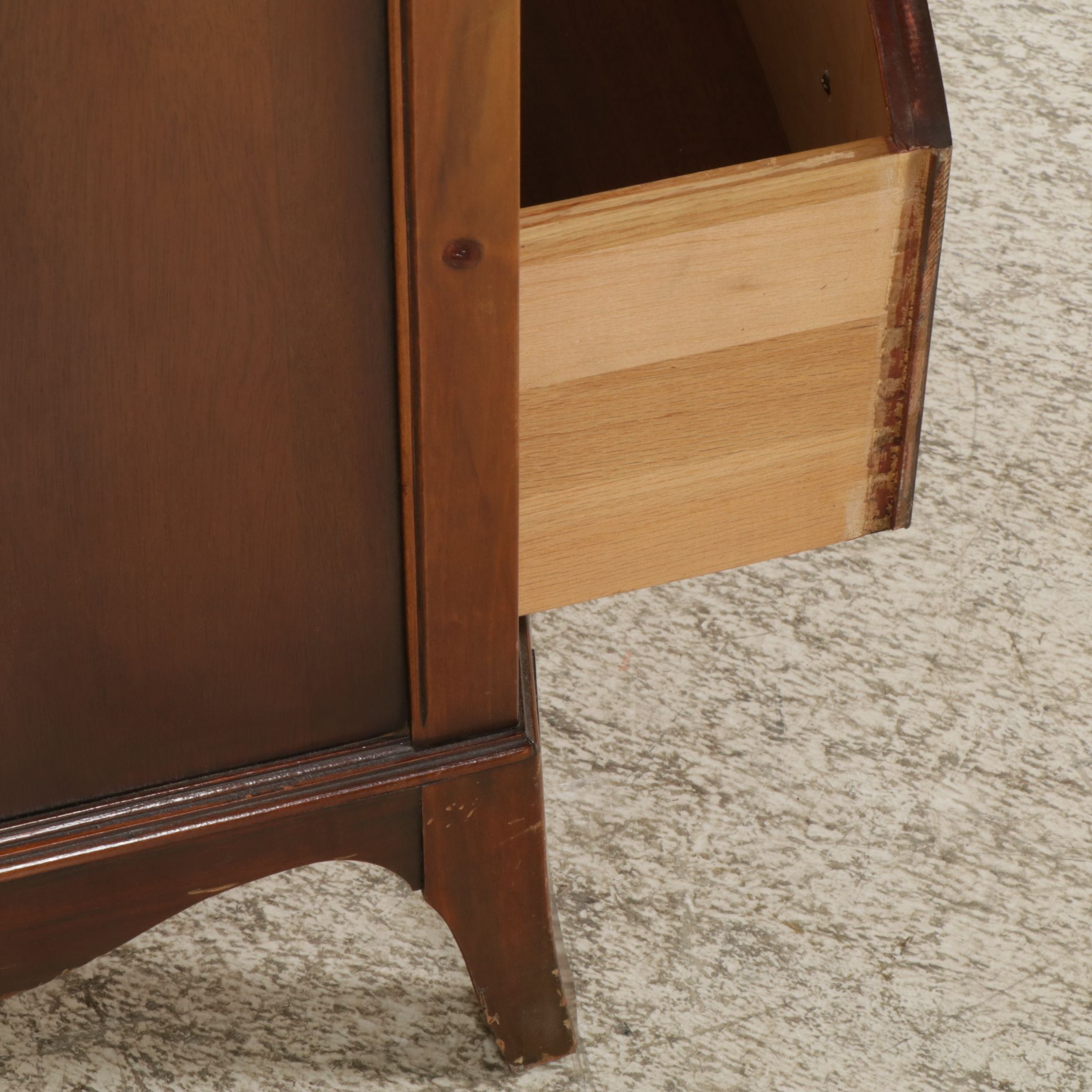Hibriten Mahogany Bow Front Chest of Drawers, Mid-20th Century