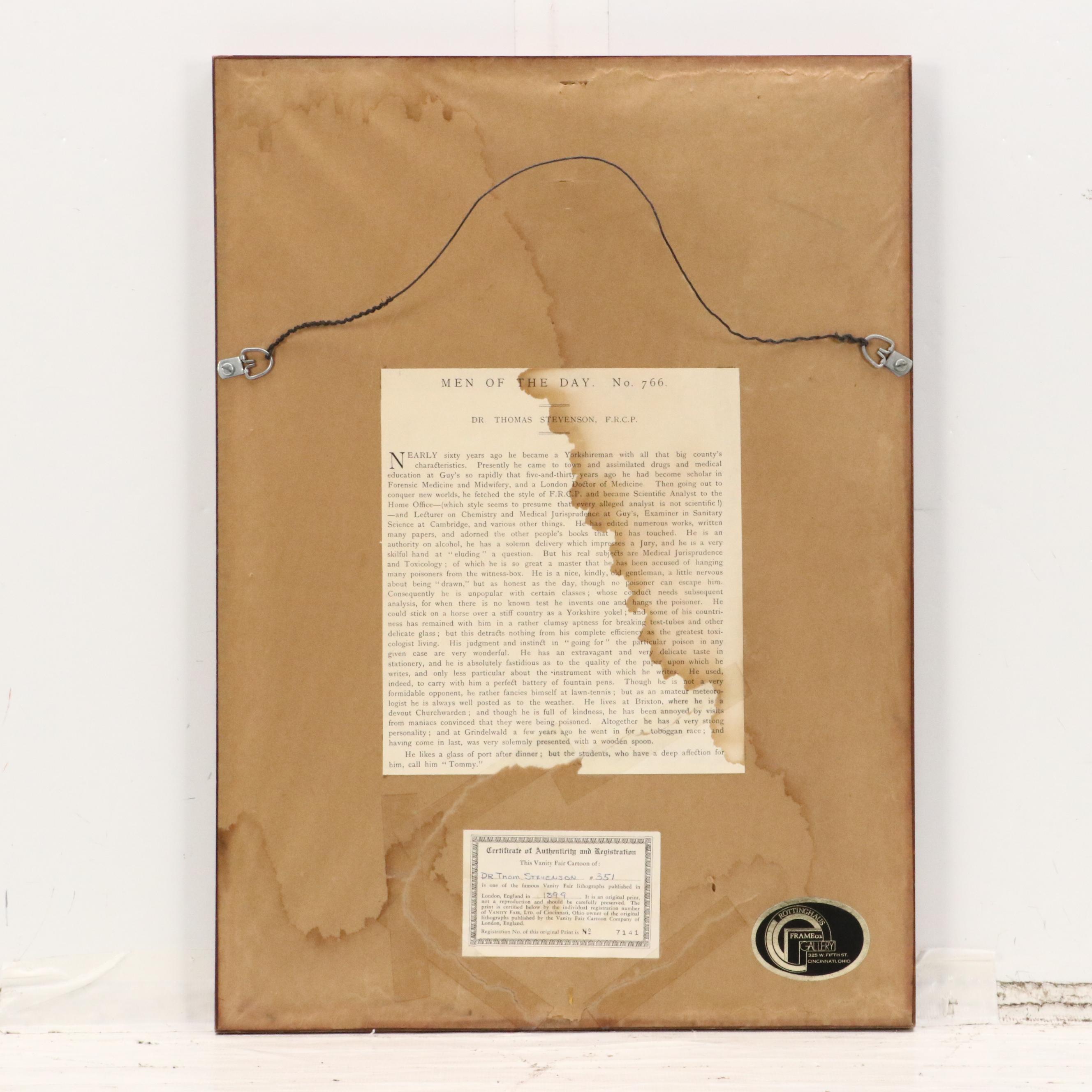 Arthur Witherby Chromolithograph for Vanity Fair "Medical Jurisprudence," 1899