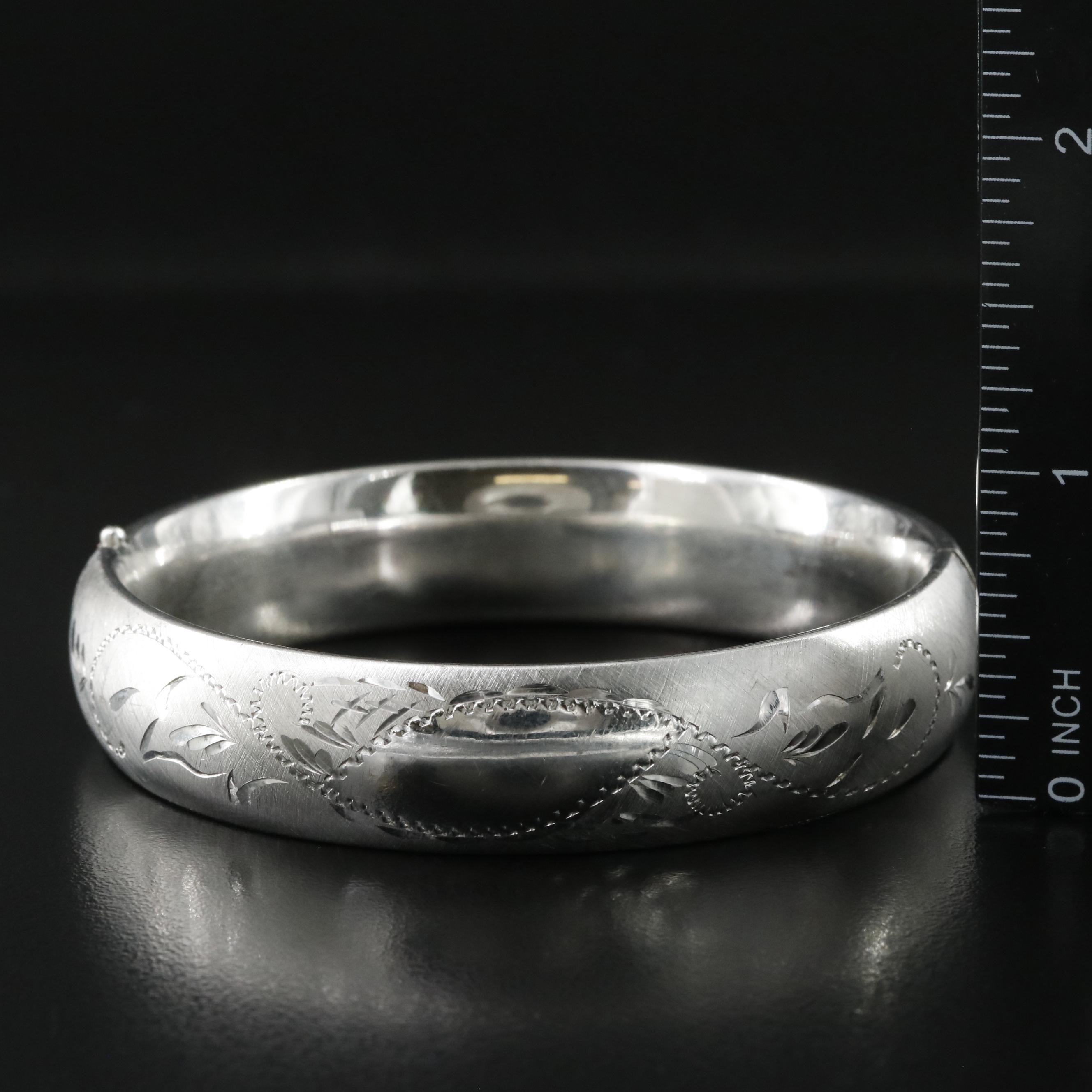 Vintage Sterling Etched Bangles