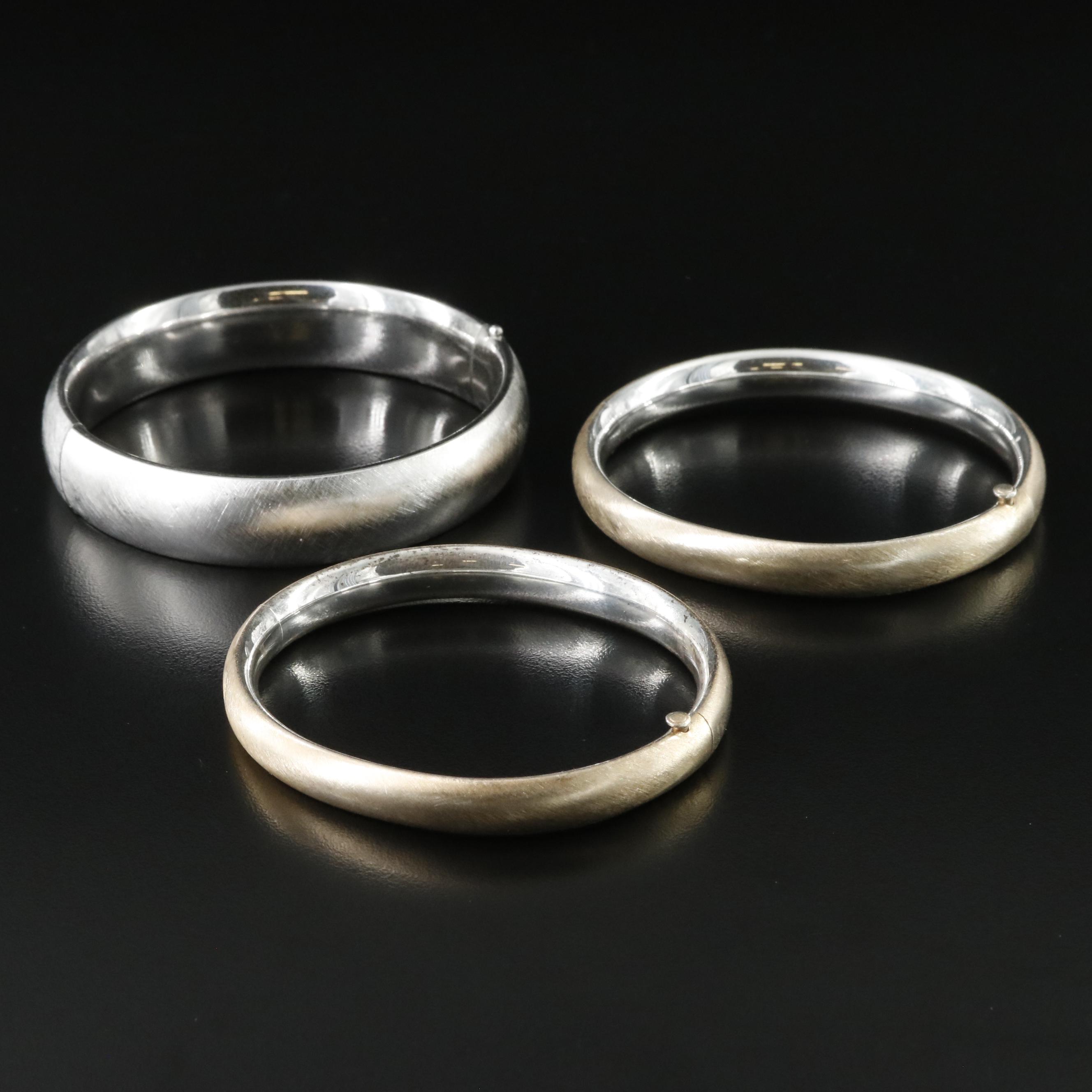 Vintage Sterling Etched Bangles