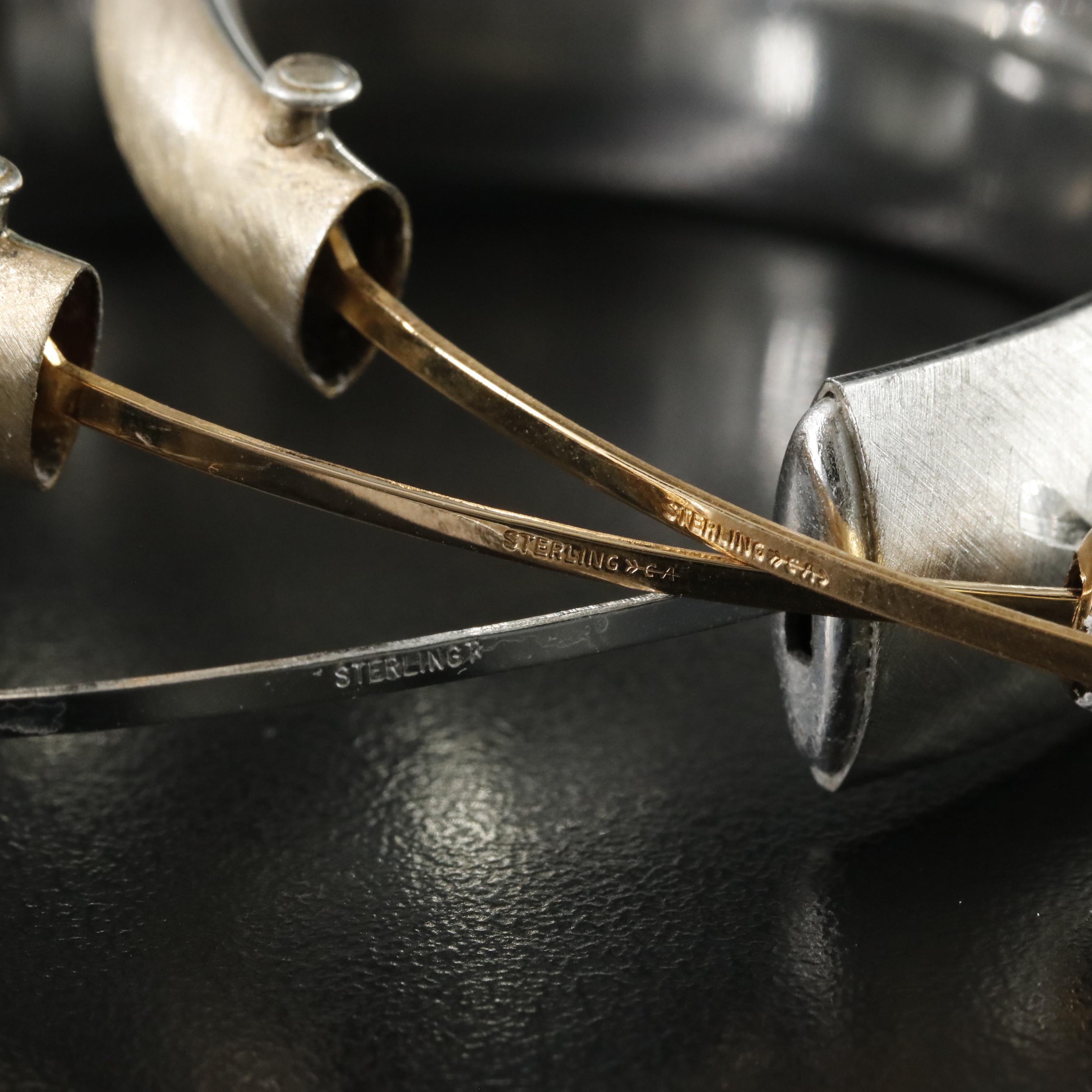 Vintage Sterling Etched Bangles