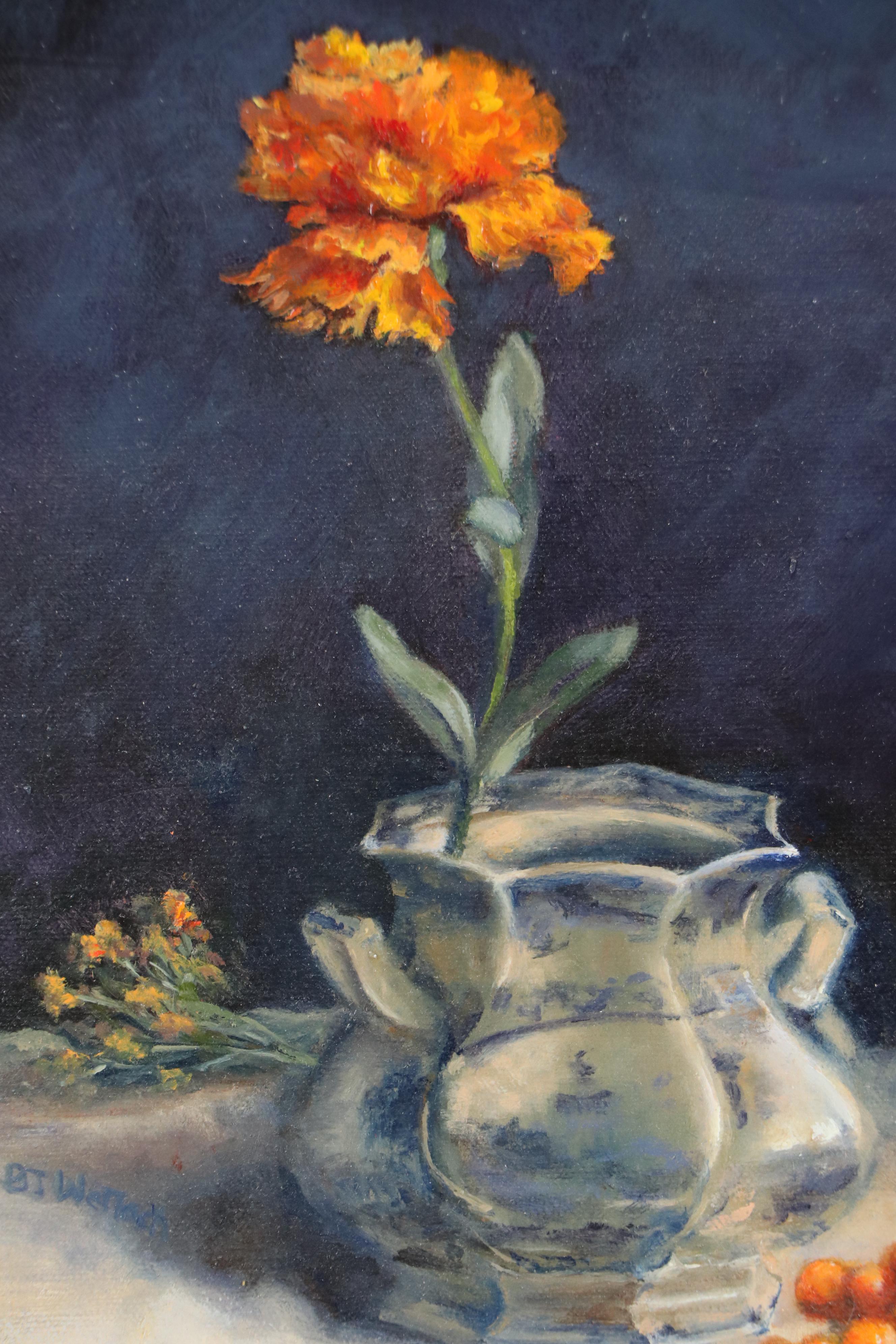 BJ Wettach Floral Still Life Oil Painting, Late 20th/Early 21st Century