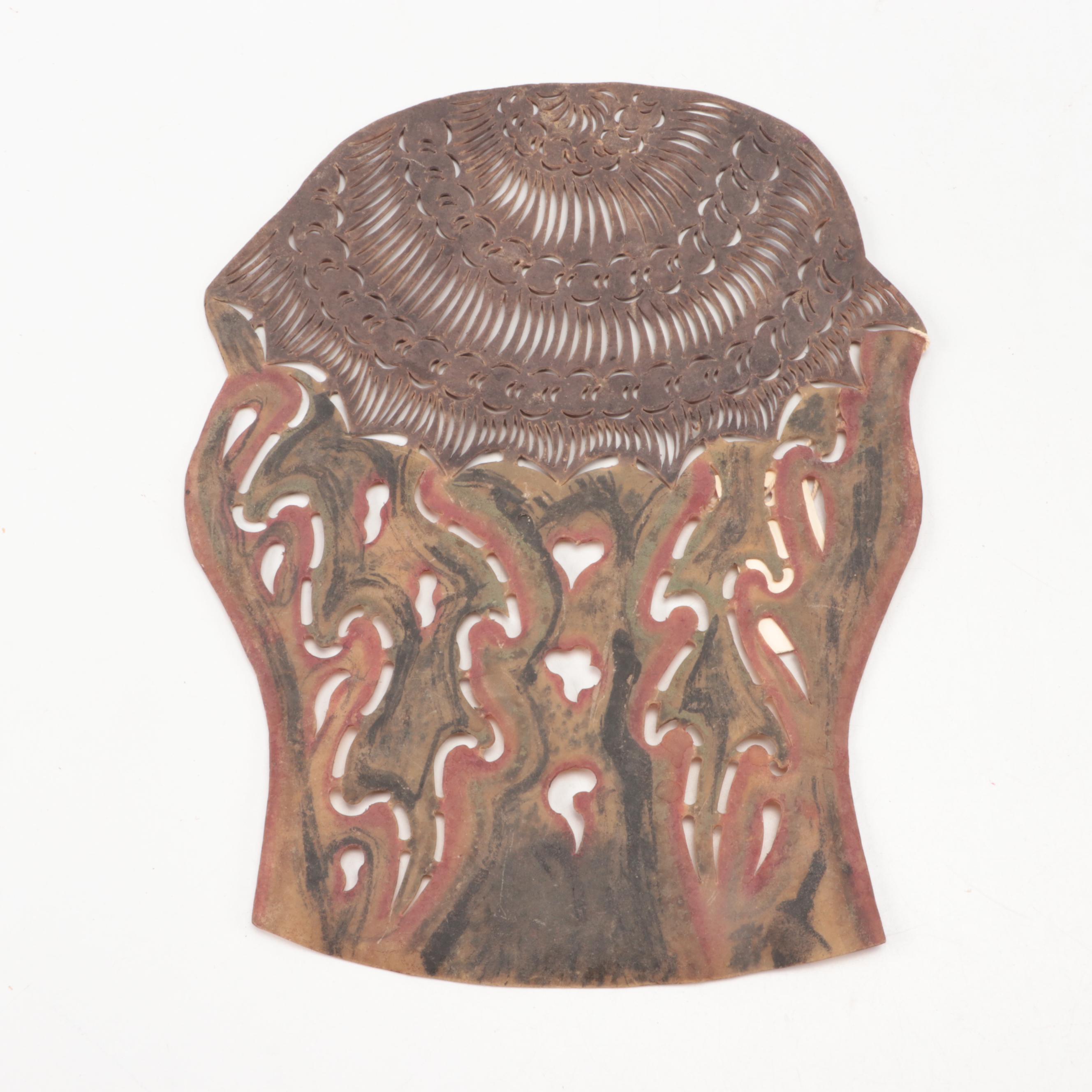 Chinese Stool Vellum Shadow Puppet Props, Circa 1870