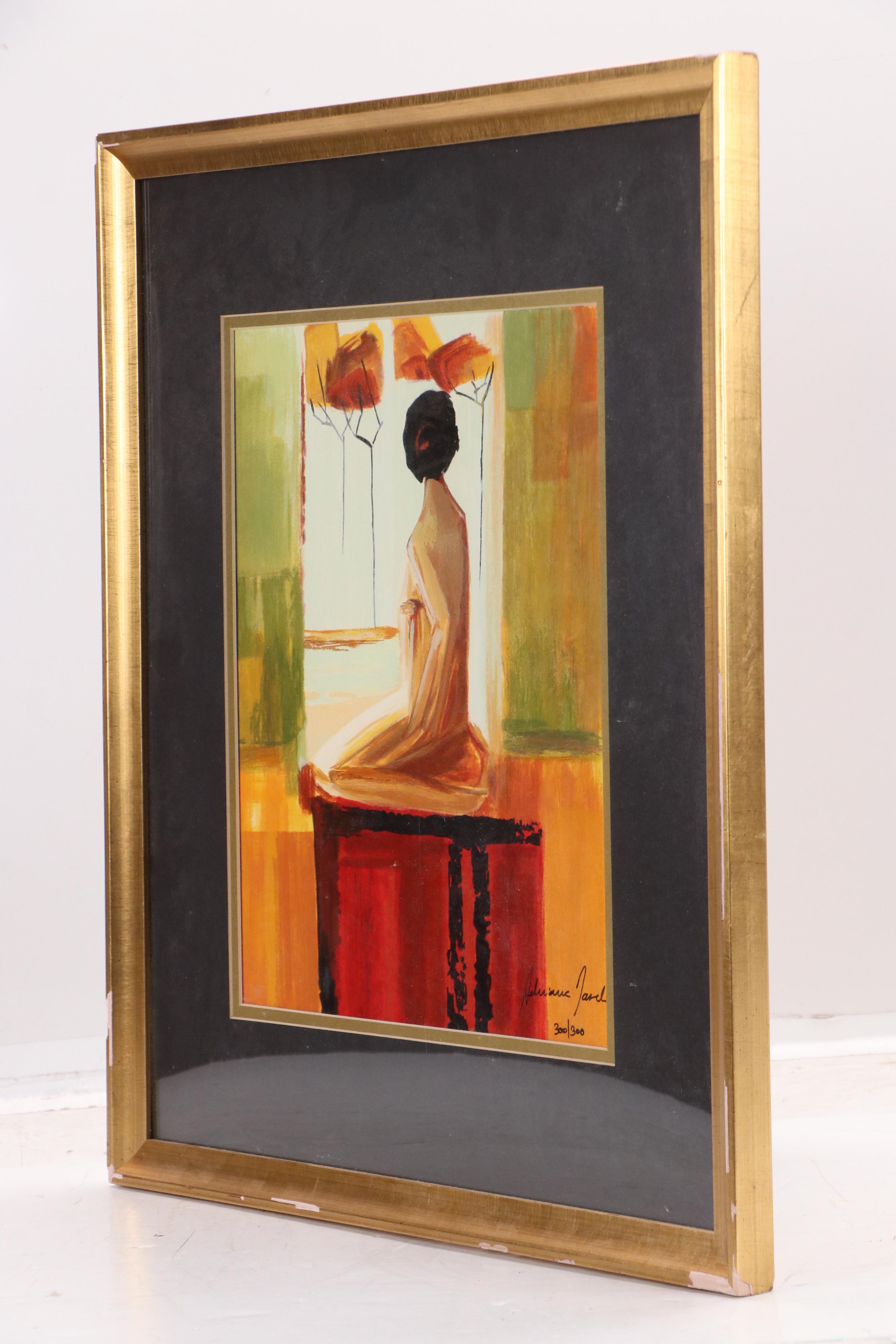 Adriana Naveh Serigraph "Contemplation," Late 20th Century