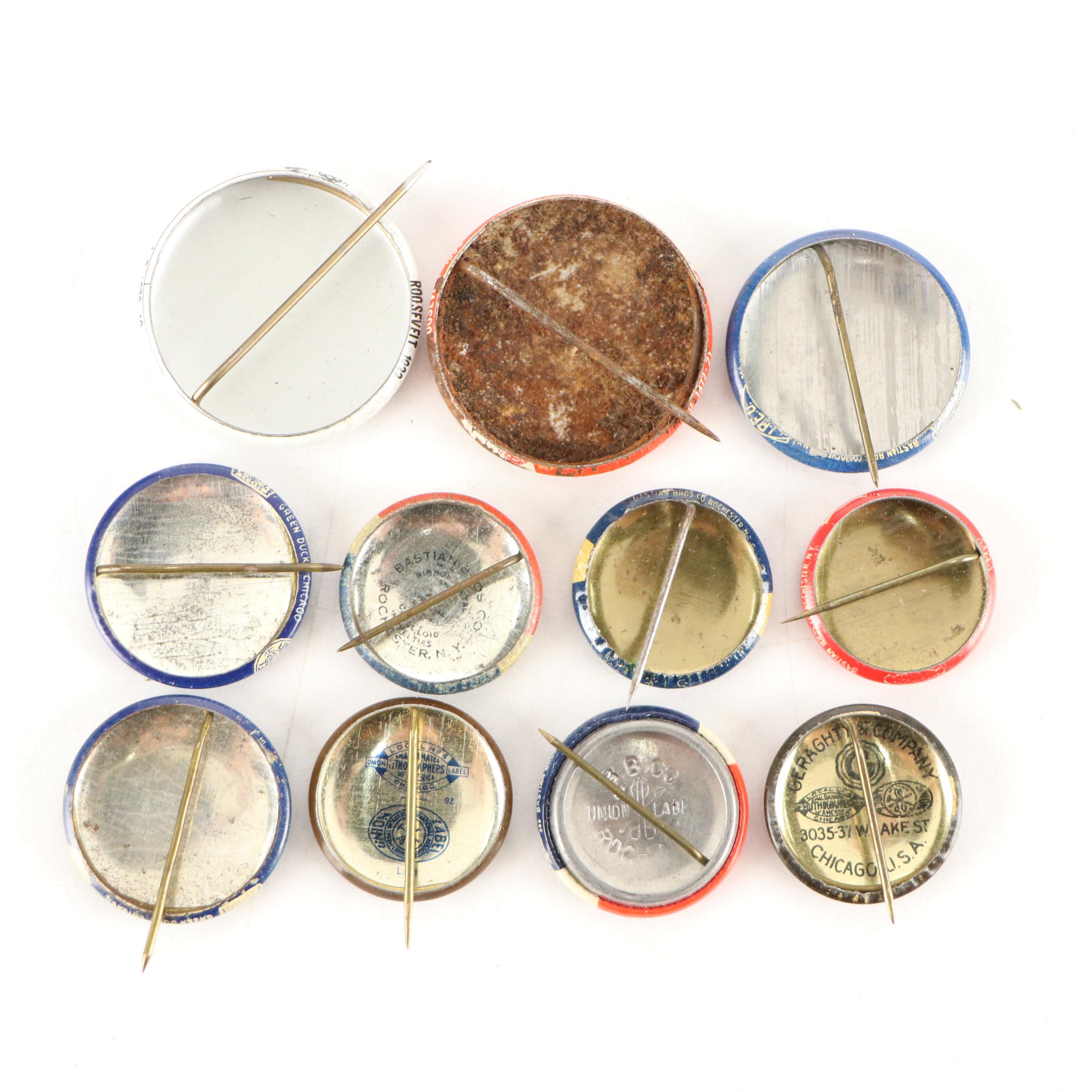 Franklin Roosevelt, Harry Truman, and Other Political Pinbacks