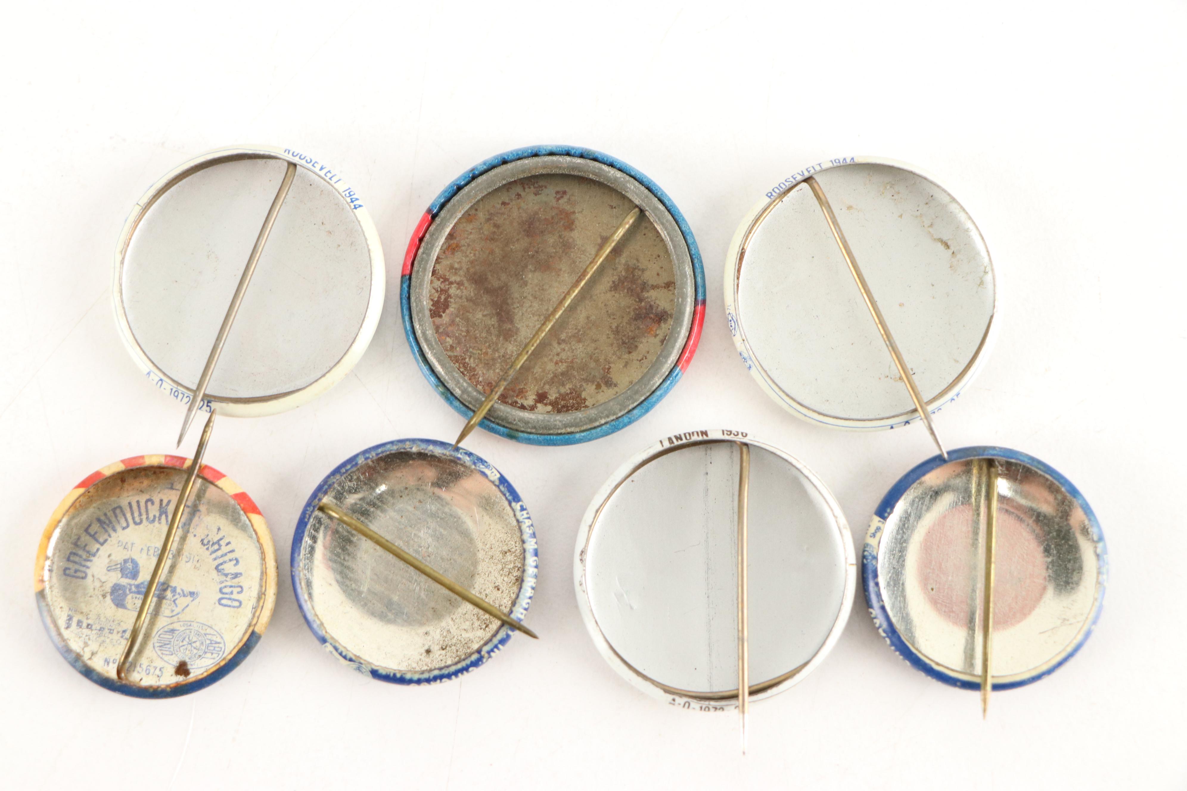 Franklin Roosevelt, Harry Truman, and Other Political Pinbacks