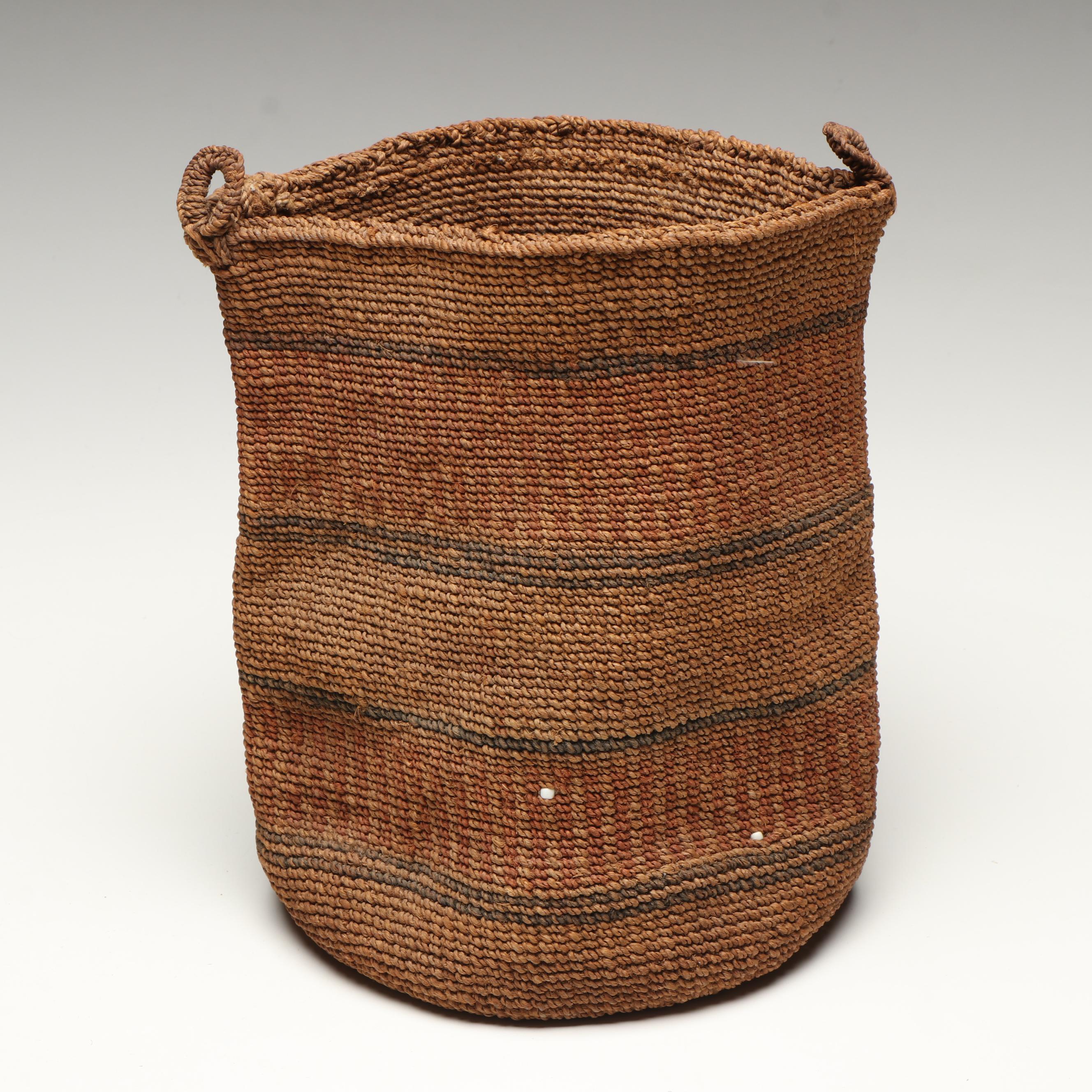 Indigenous Pacific Northwest Plateau Plaited Puyallup Basket