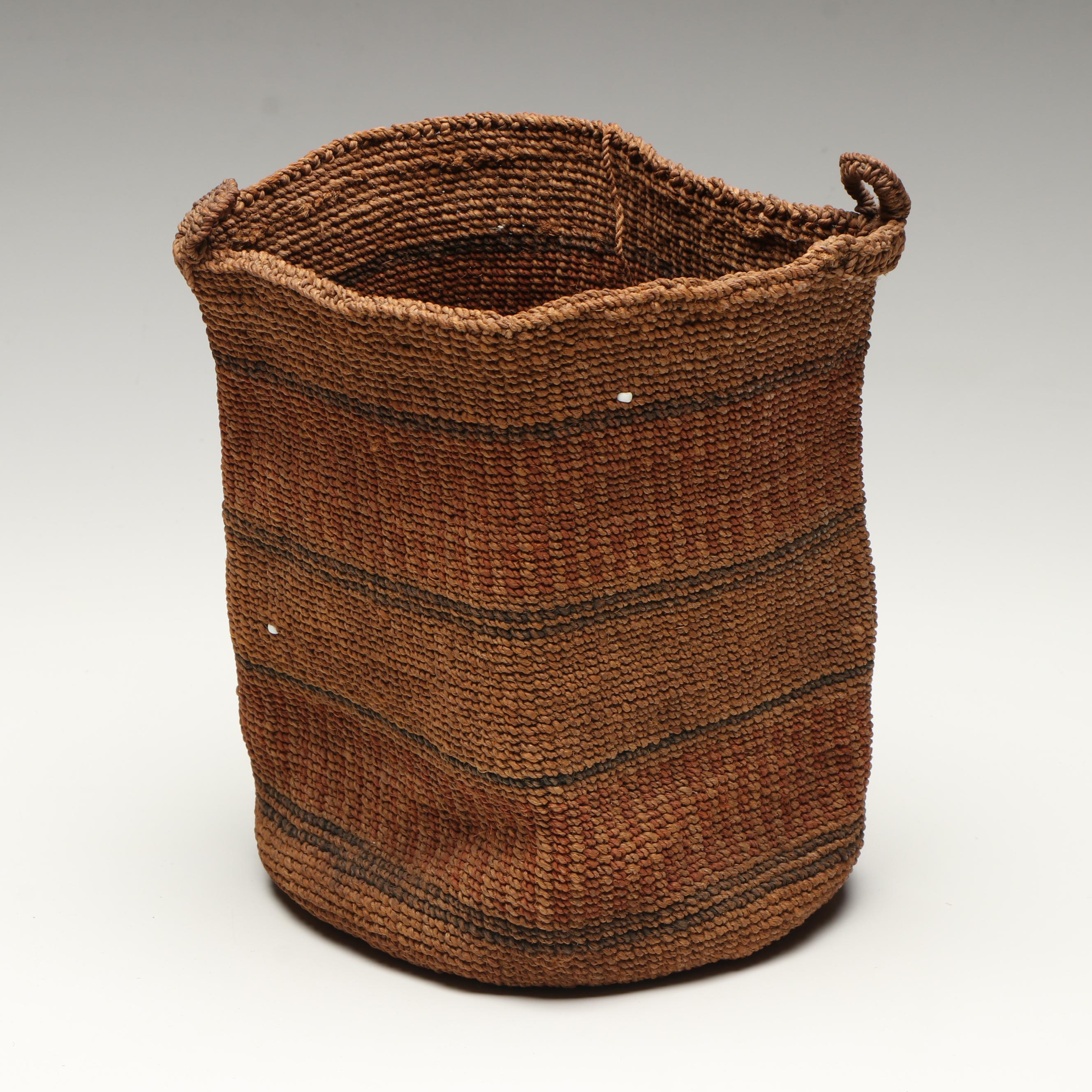 Indigenous Pacific Northwest Plateau Plaited Puyallup Basket