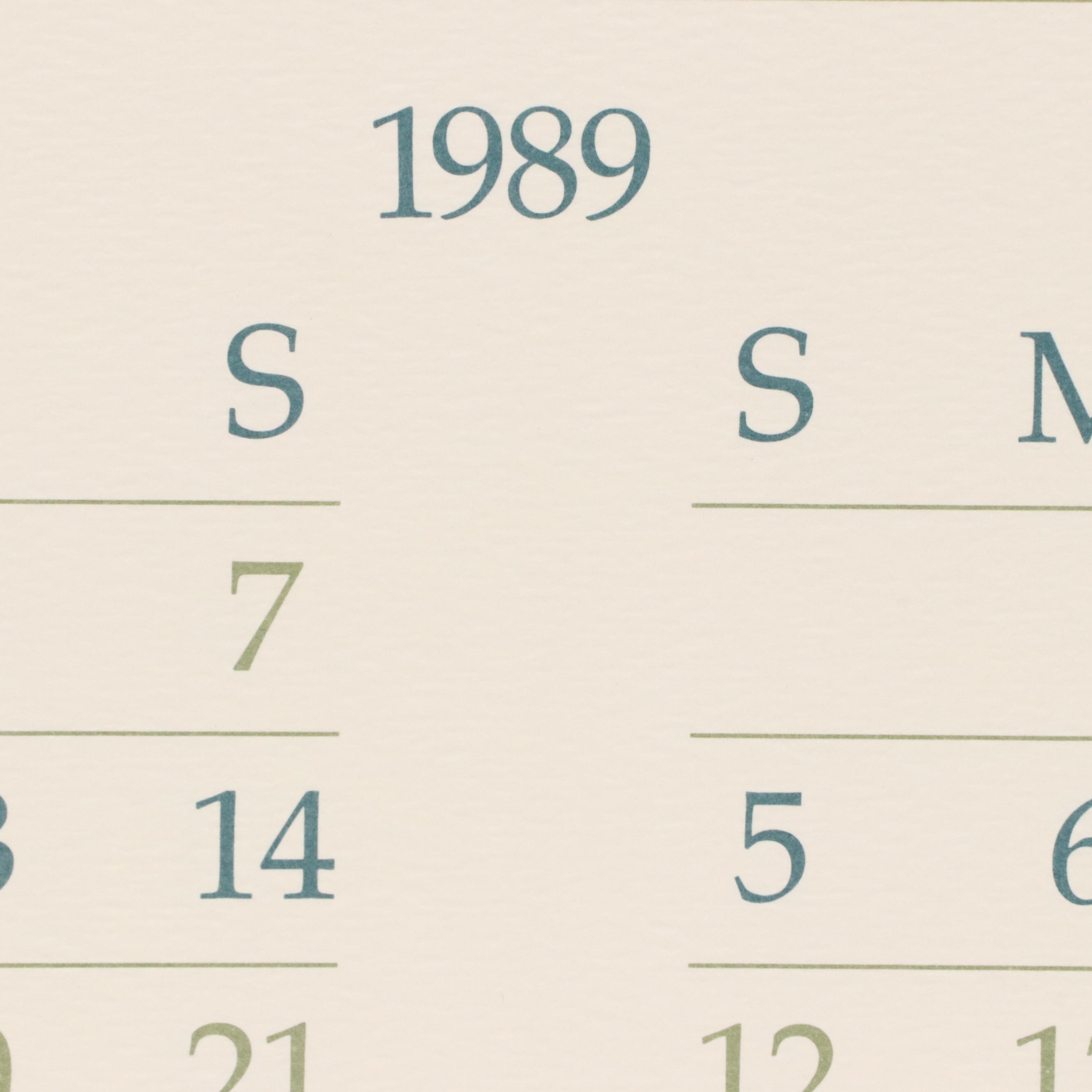 Robert Fabe Offset Lithograph Calendars for 1988 and 1989