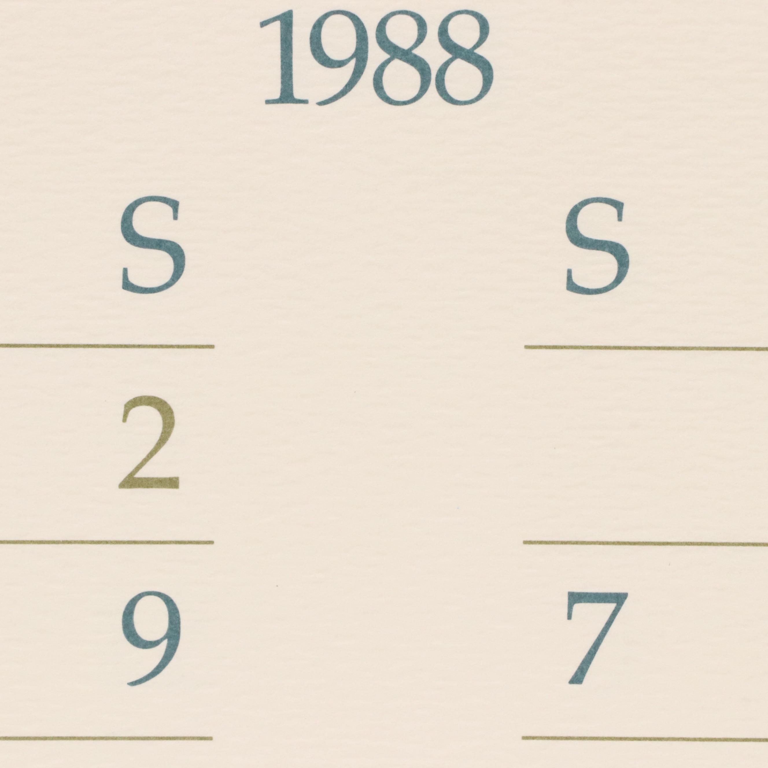 Robert Fabe Offset Lithograph Calendars for 1988 and 1989