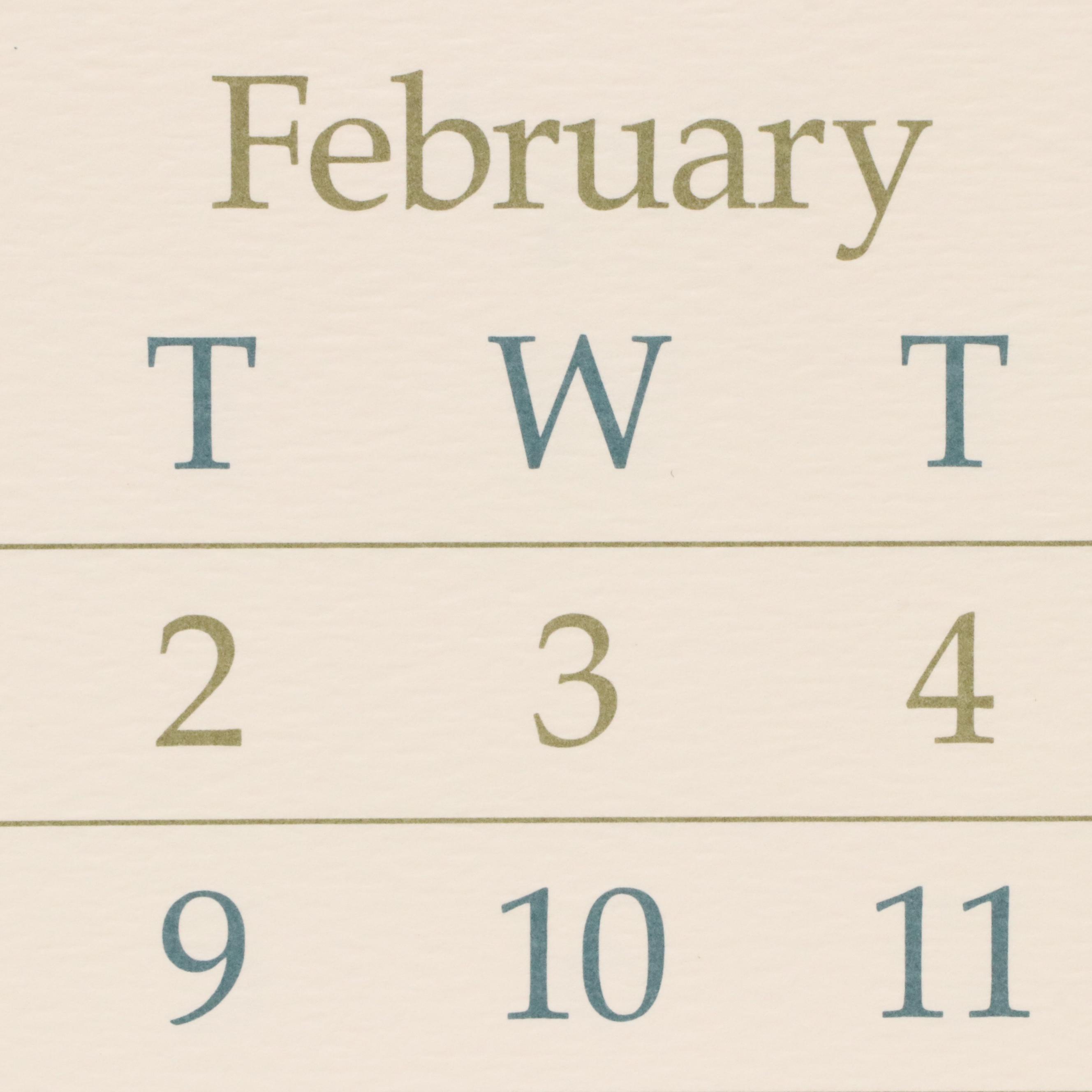 Robert Fabe Offset Lithograph Calendars for 1988 and 1989