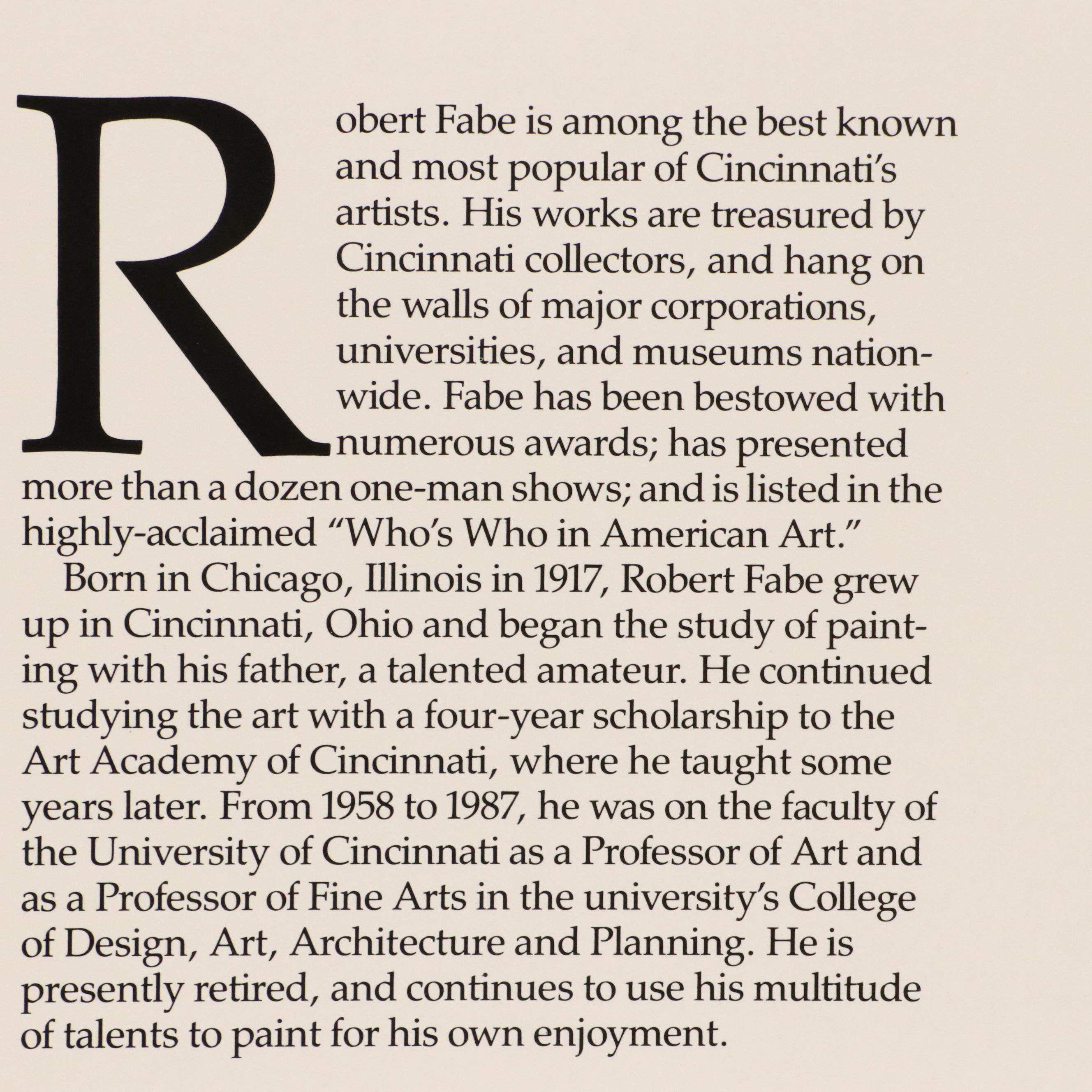 Robert Fabe Offset Lithograph Calendars for 1988 and 1989