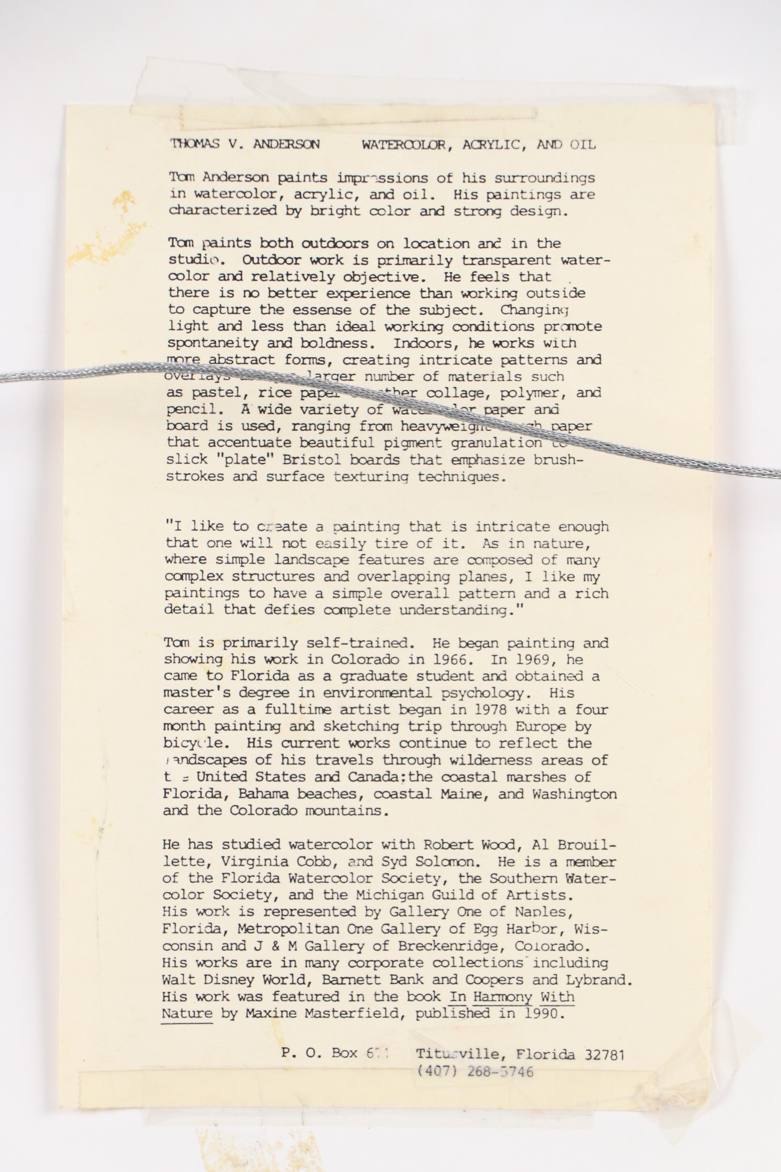 Tom Anderson Abstract Expressionistic Mixed Media Painting