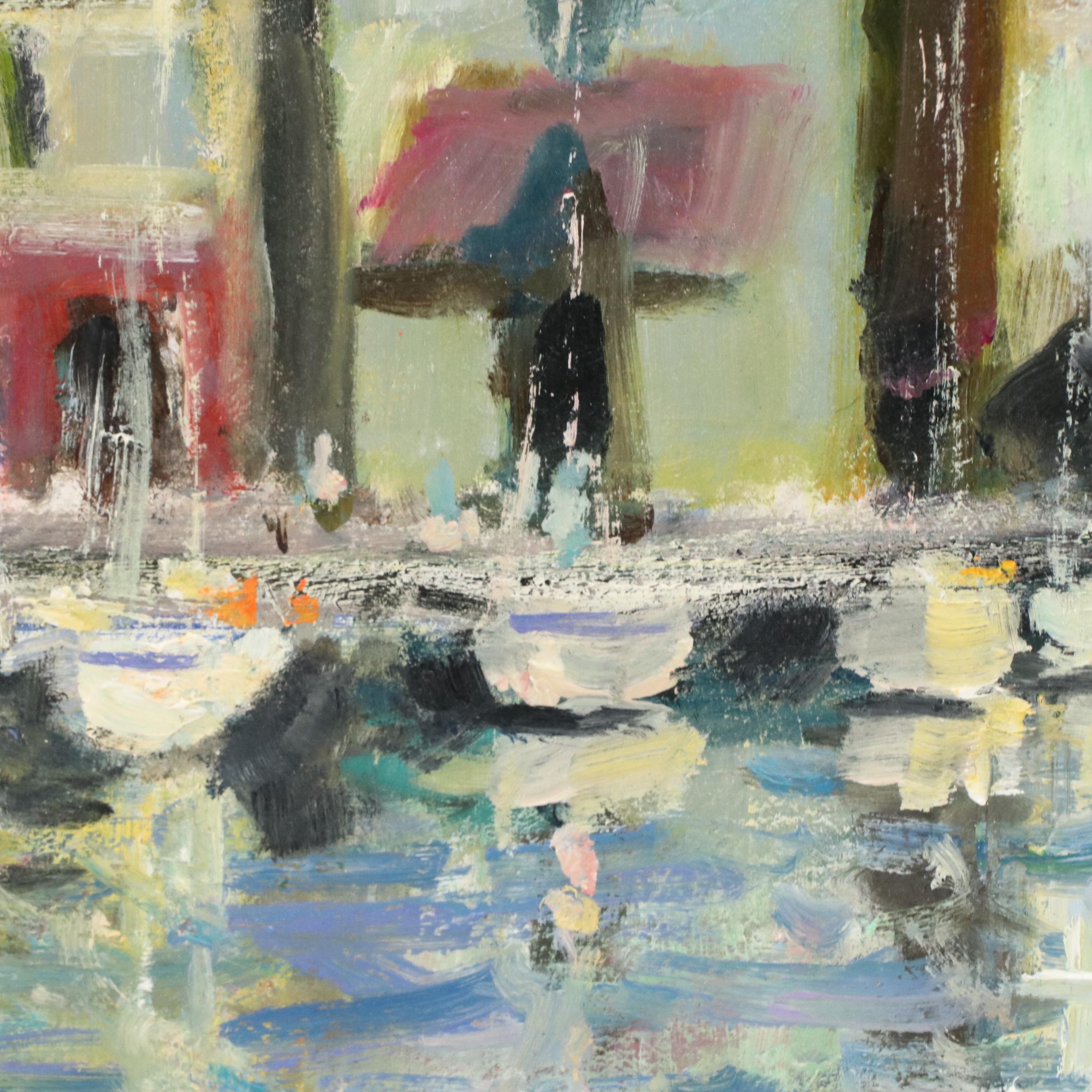 Nino Pippa Oil Painting "Honfleur Old Harbor," 2016