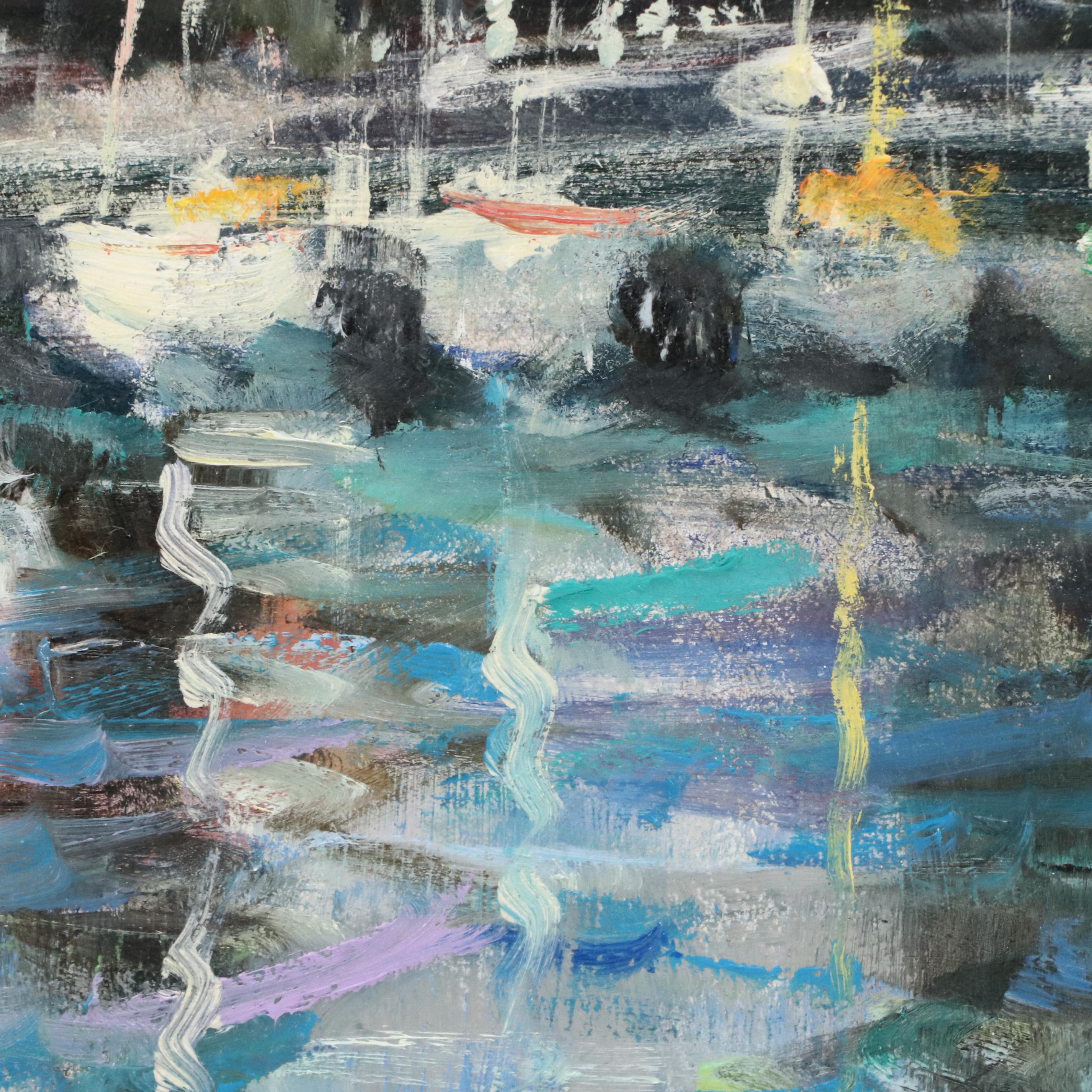 Nino Pippa Oil Painting "Honfleur Old Harbor," 2016