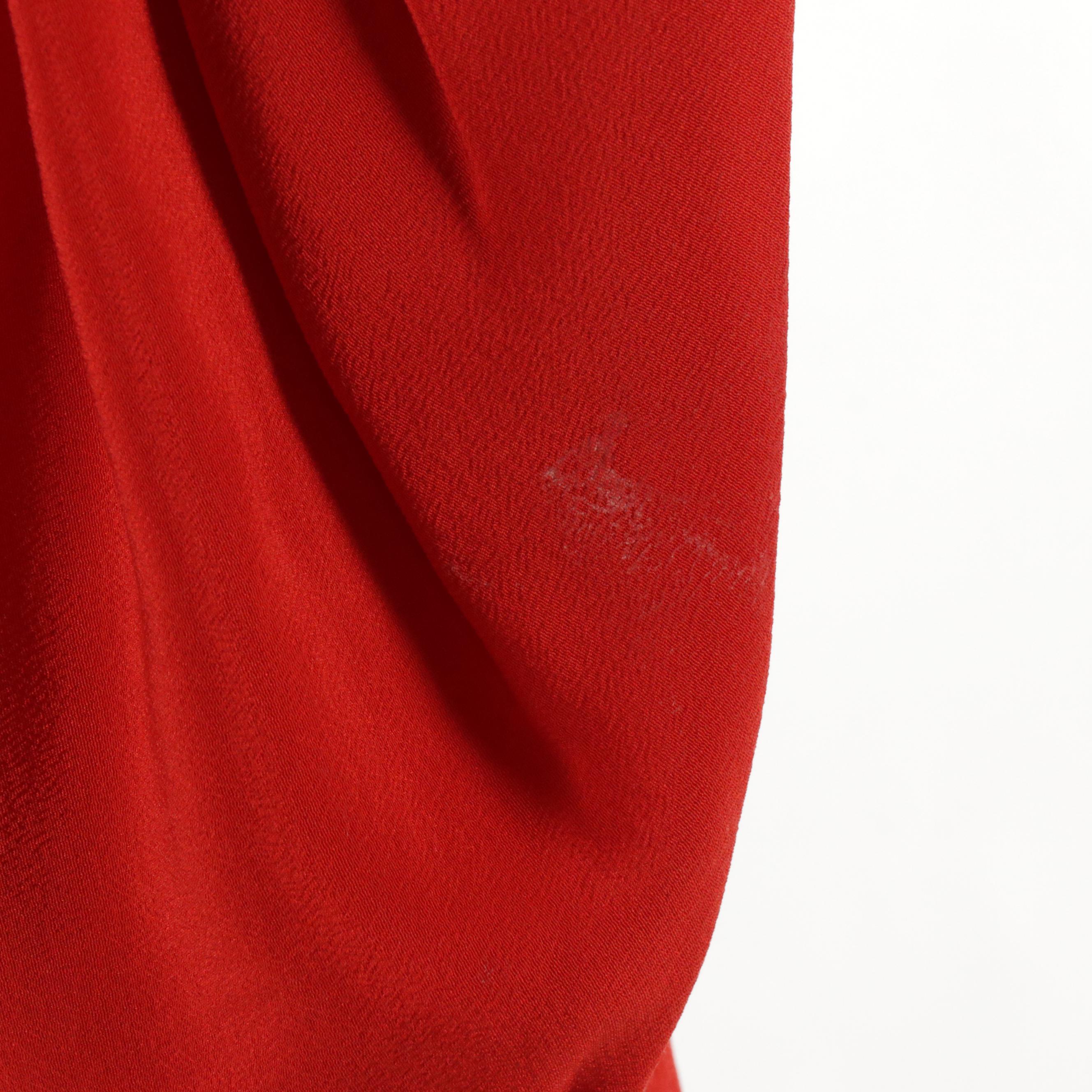 Chanel Boutique Vintage Leg-of-Mutton Sleeve Dress in Red Silk, 1980s