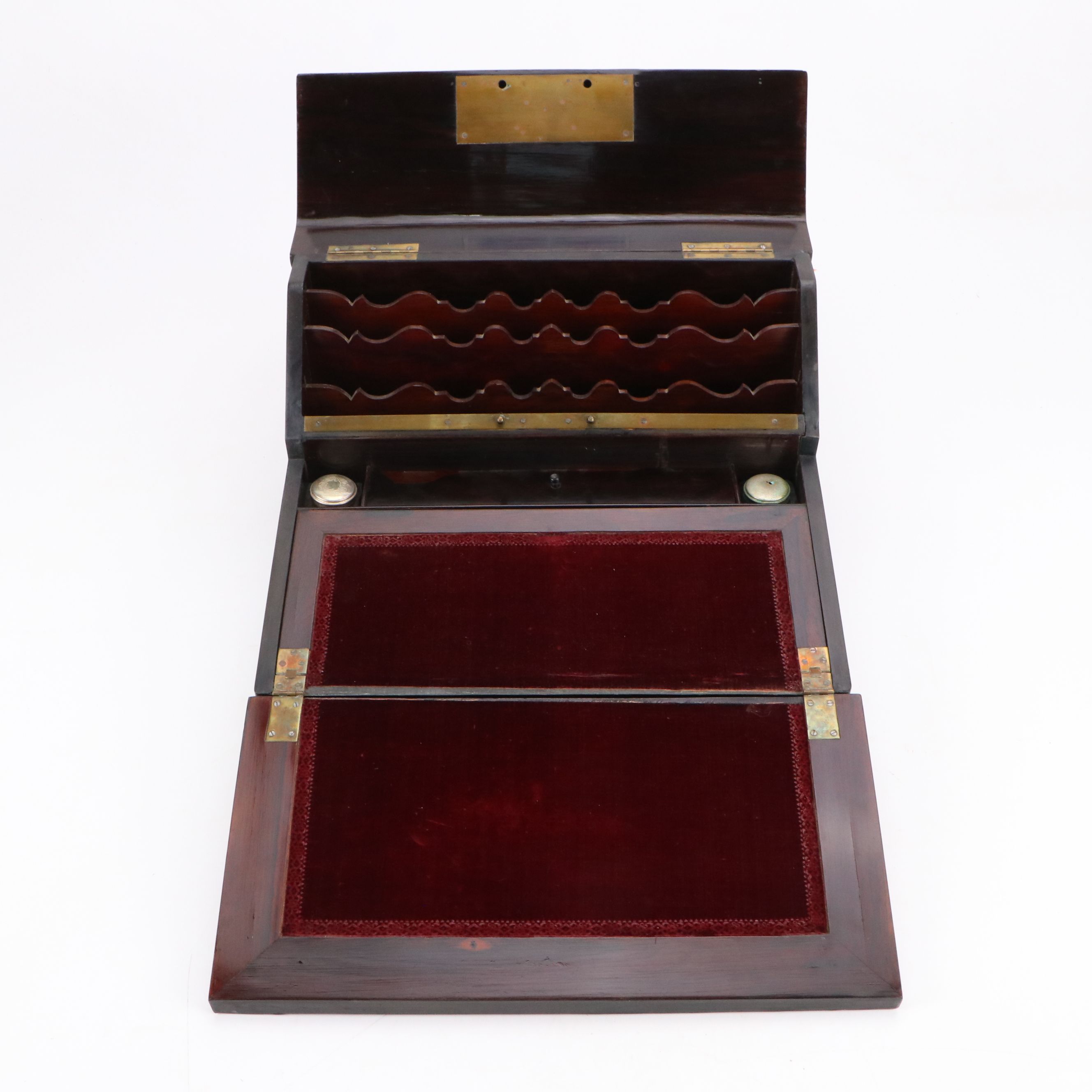 Victorian Lacquerware and Mother-of-Pearl Inlay Writing Desk