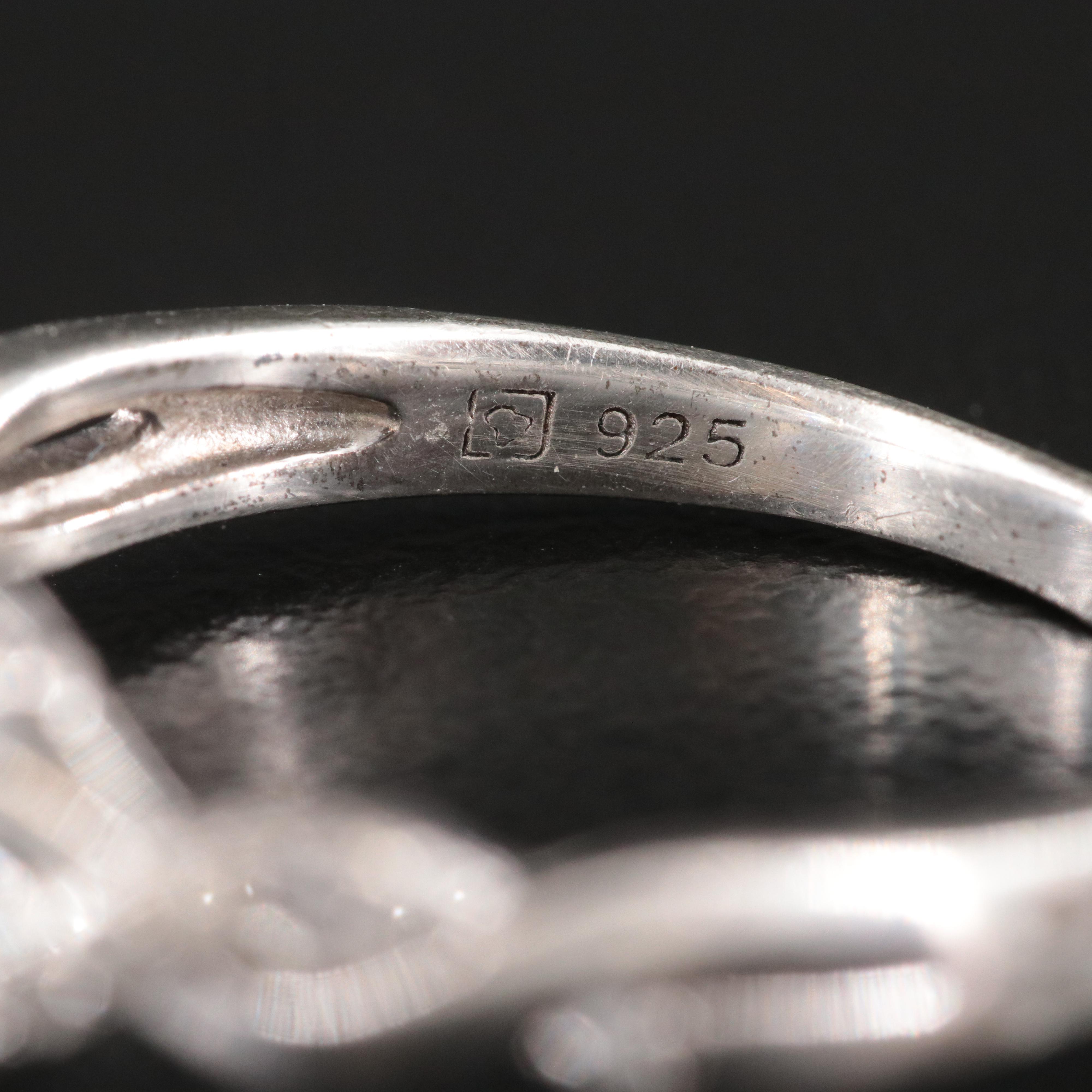 Sterling Aquamarine and White Sapphire Ring