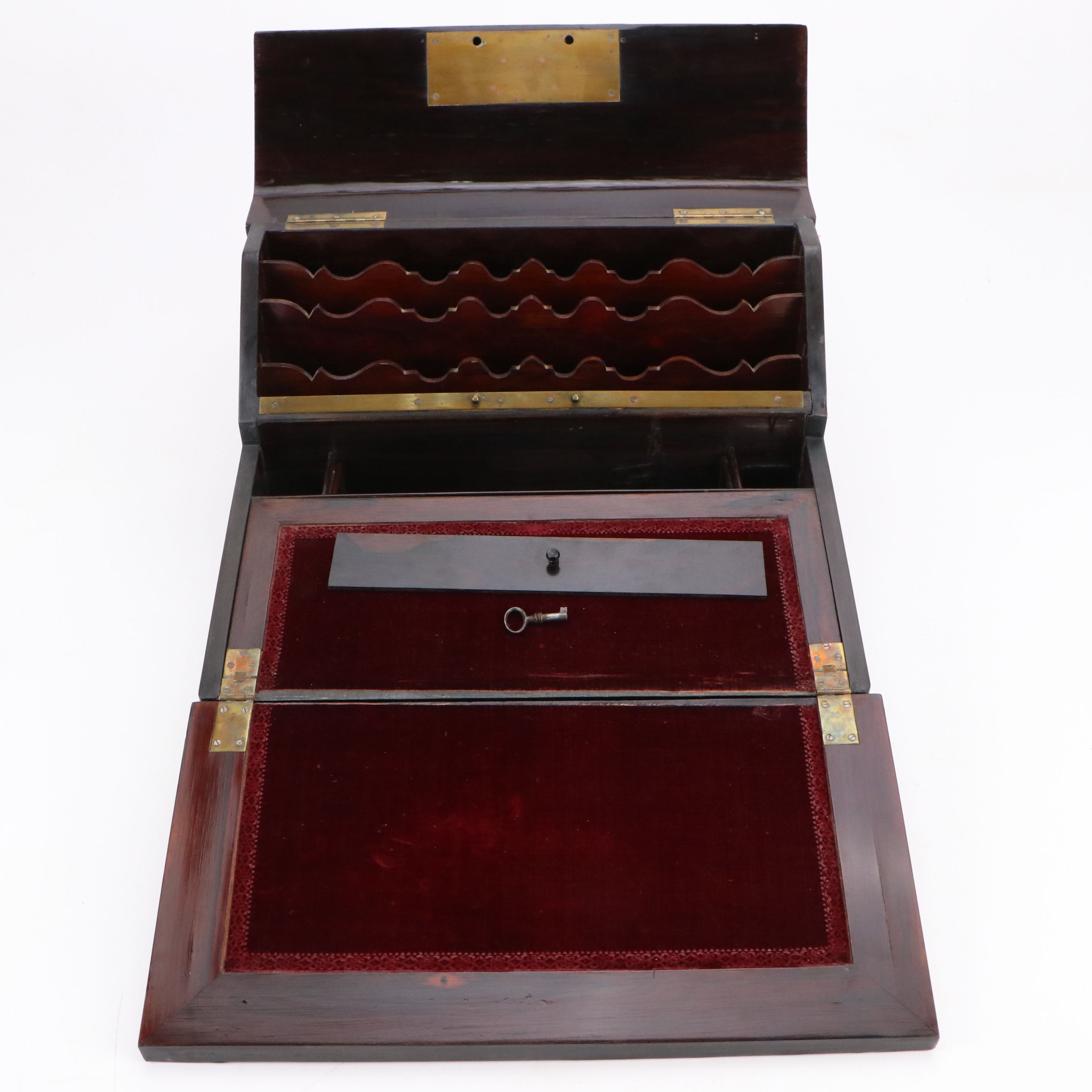 Victorian Lacquerware and Mother-of-Pearl Inlay Writing Desk