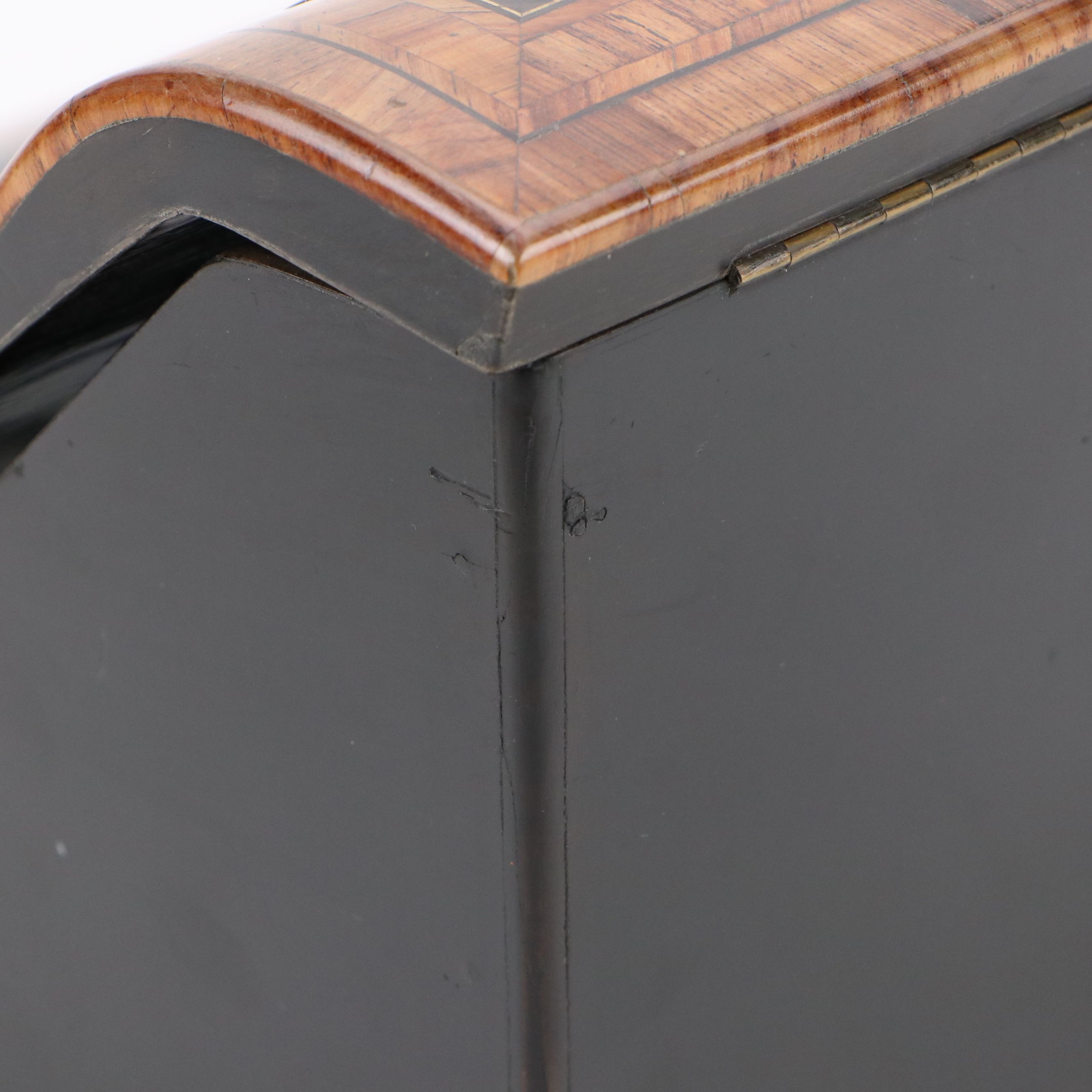 Victorian Lacquerware and Mother-of-Pearl Inlay Writing Desk