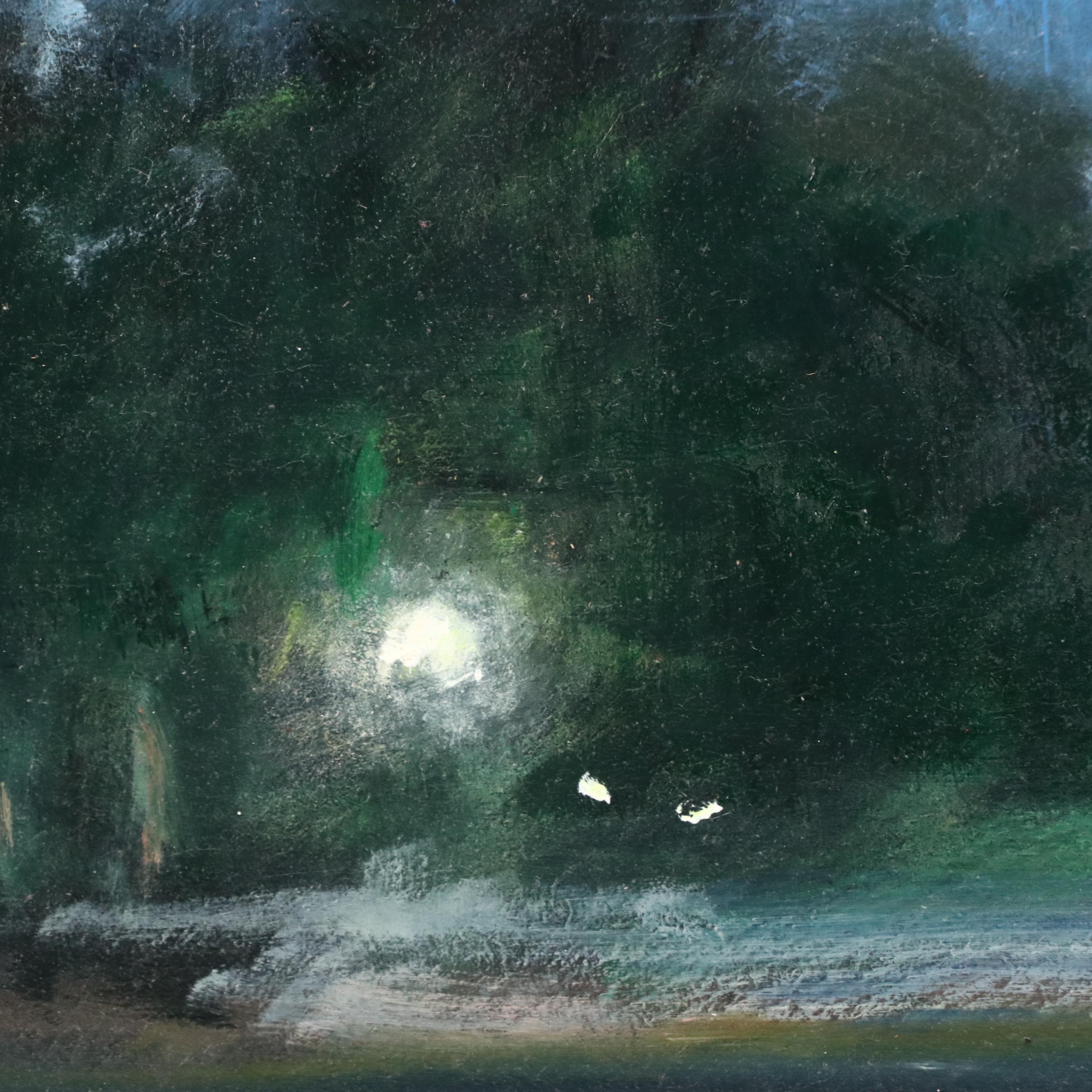 Nino Pippa Oil Painting "Full Moon on Capitol Hill," 2018