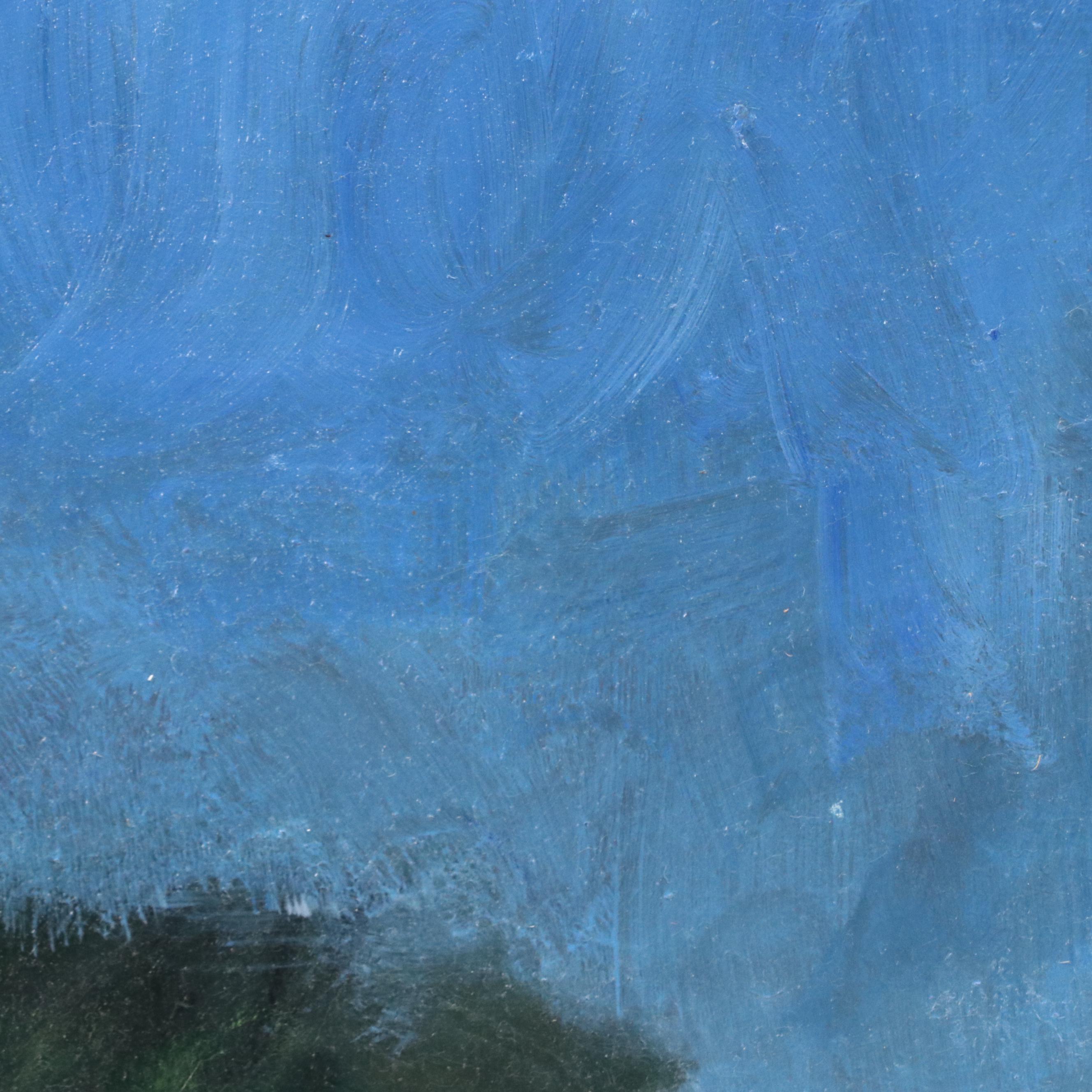 Nino Pippa Oil Painting "Full Moon on Capitol Hill," 2018