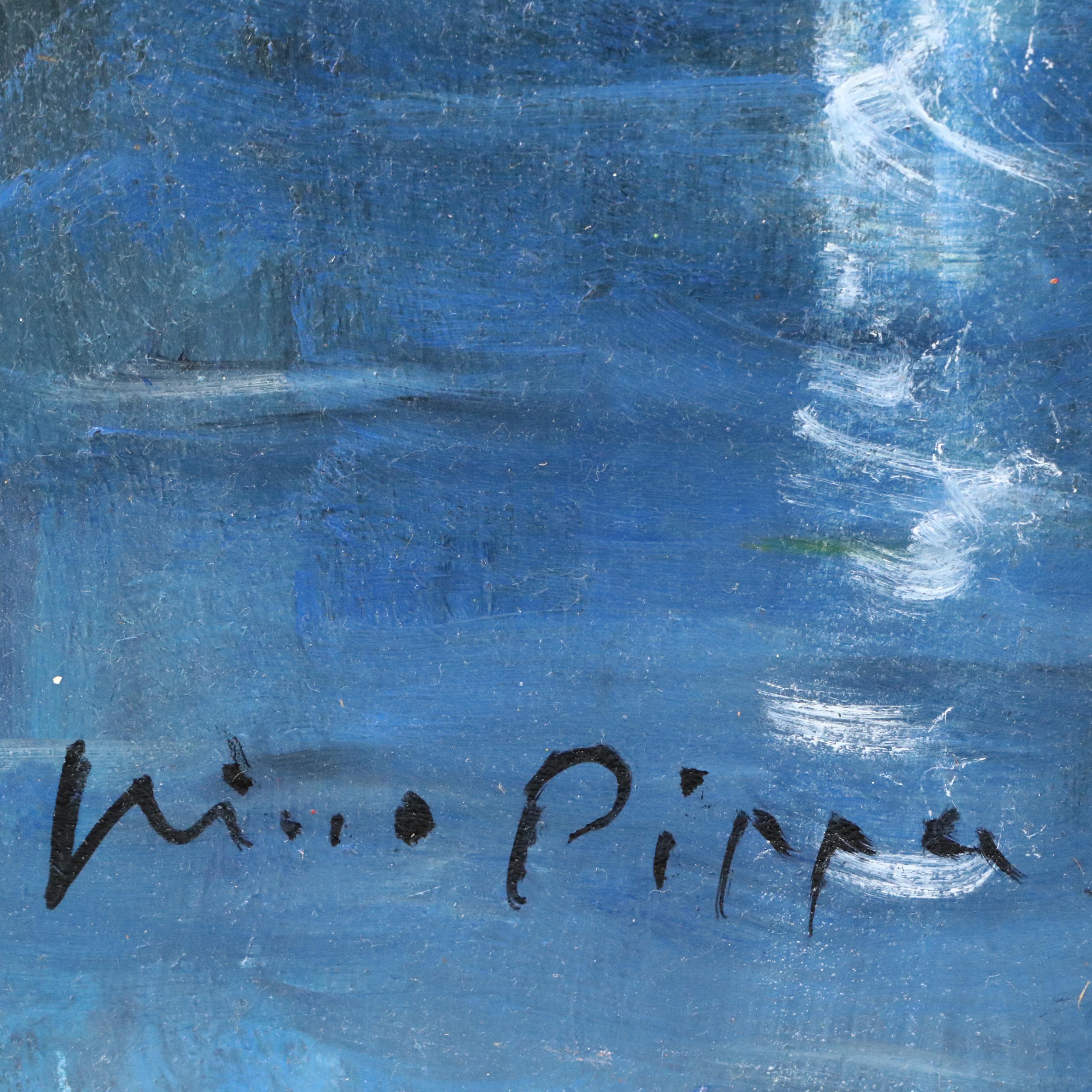 Nino Pippa Oil Painting "Full Moon on Capitol Hill," 2018