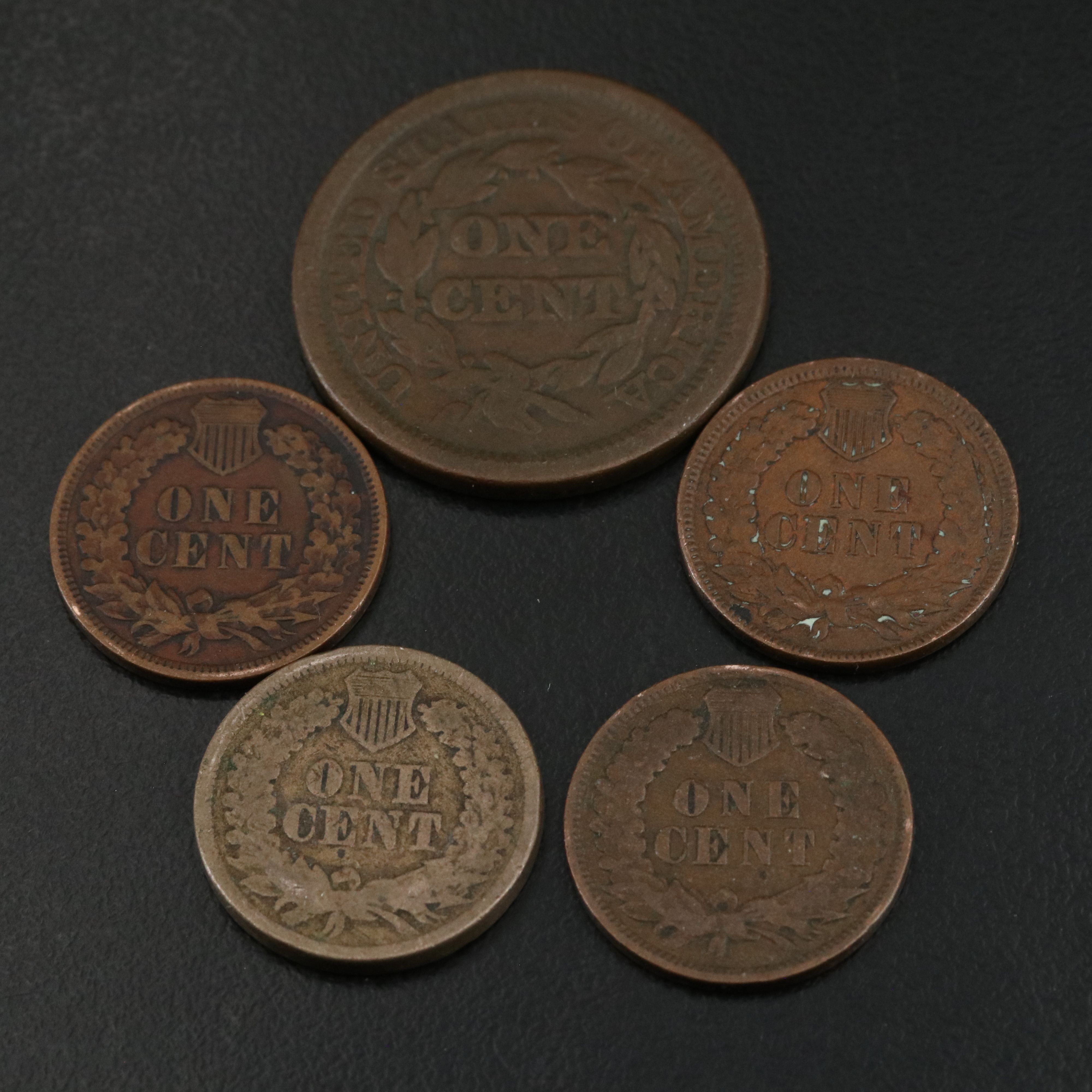 Collection of 16 U.S.Copper and Silver Type Coins