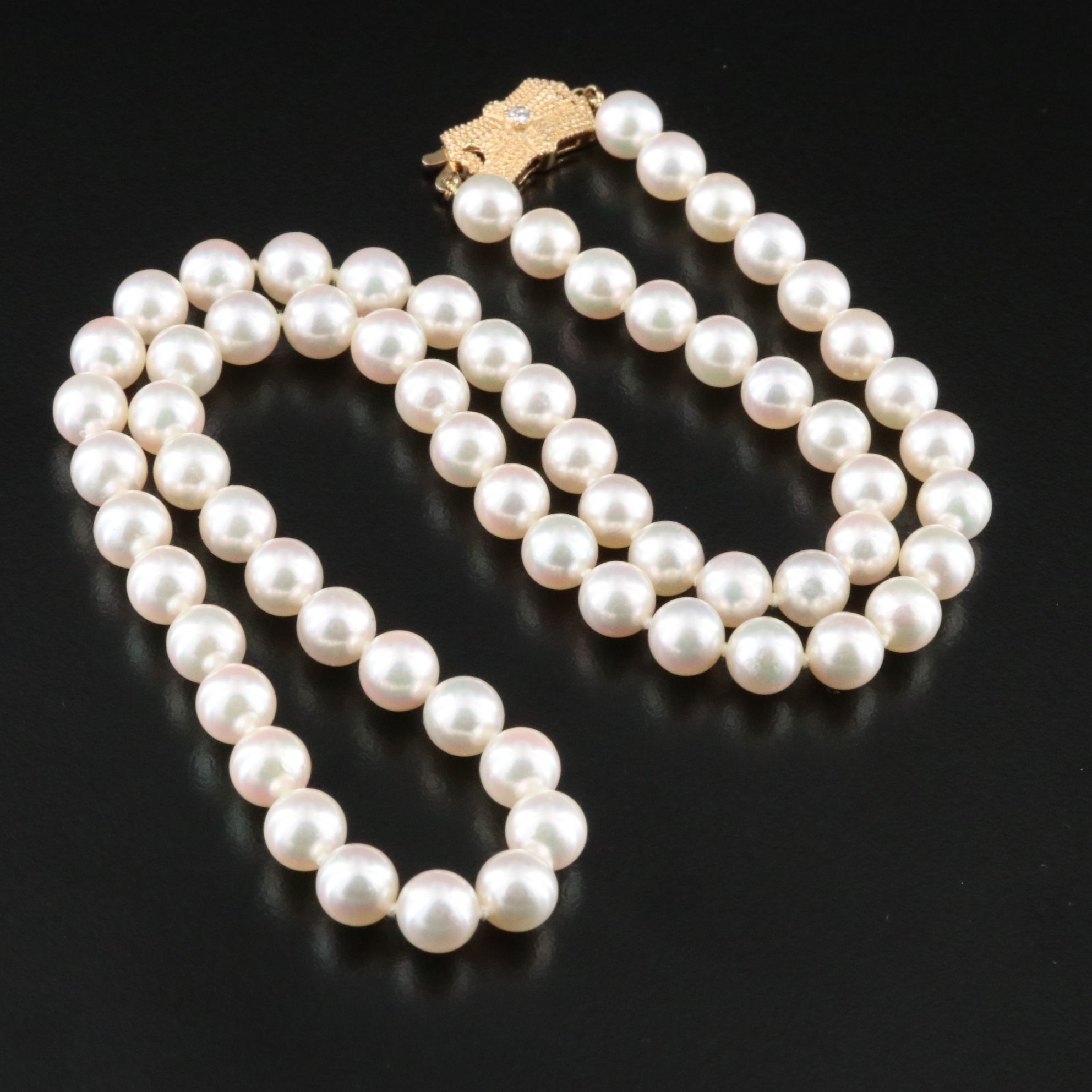 Sea Magic by Blue Lagoon Pearl Necklace with 14K Diamond Clasp