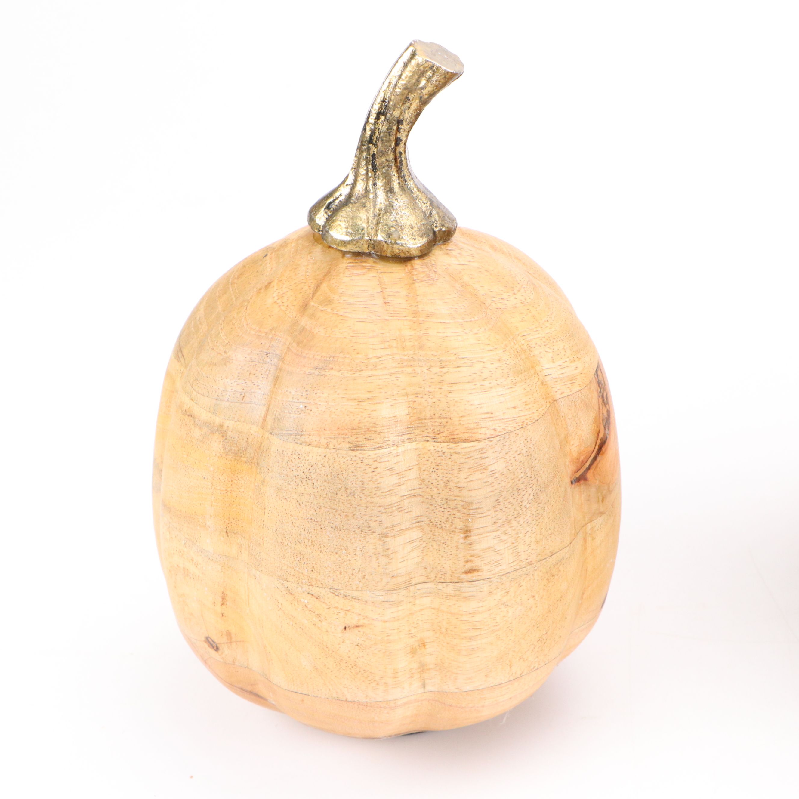 Segmented Wood Jack-O-Lantern Basket with Other Decor