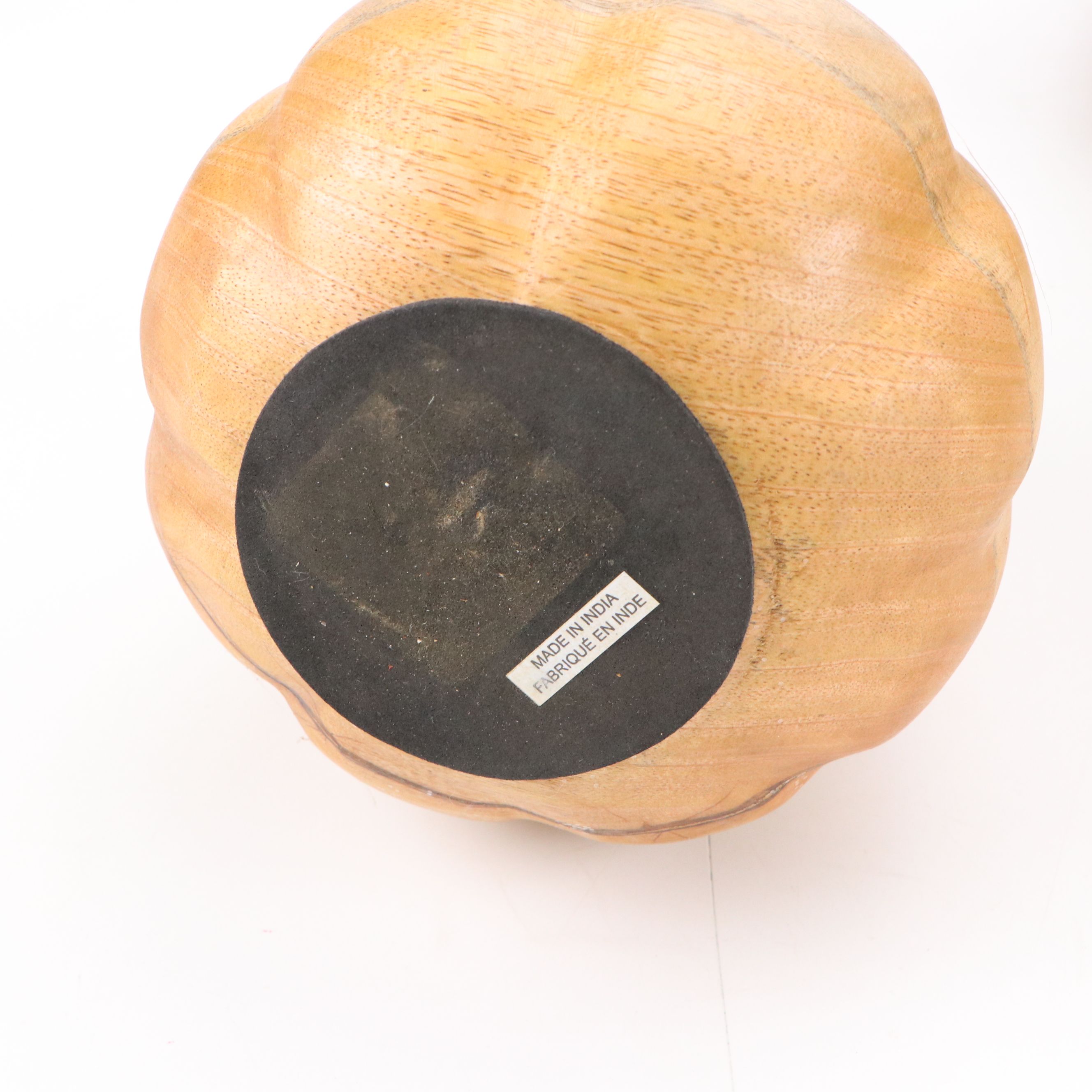 Segmented Wood Jack-O-Lantern Basket with Other Decor