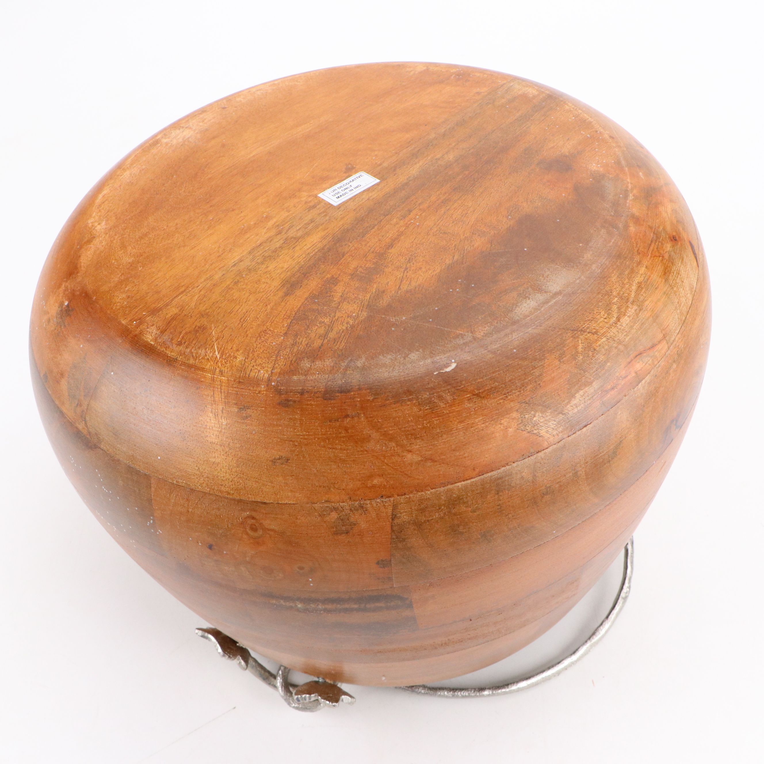 Segmented Wood Jack-O-Lantern Basket with Other Decor