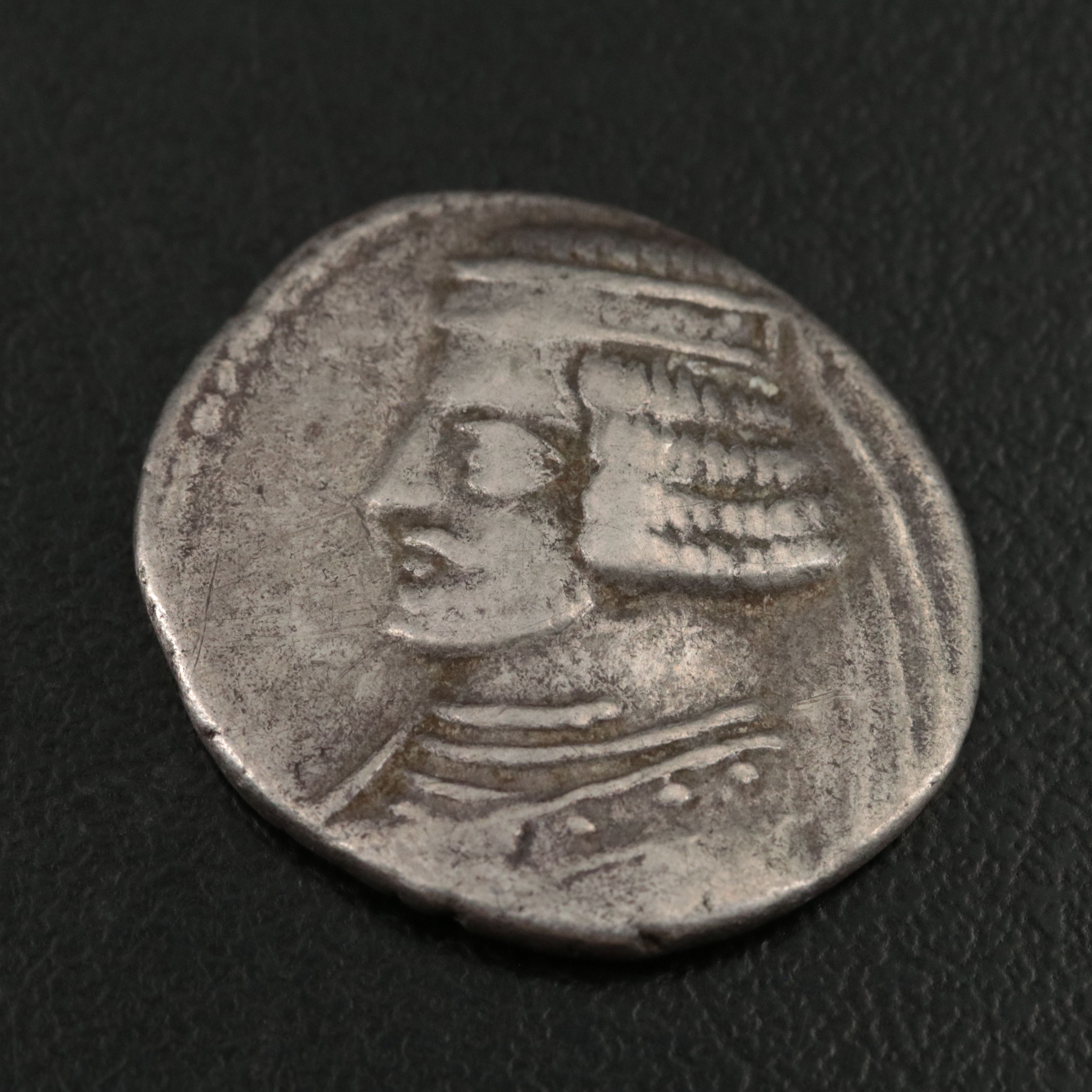 Ancient Parthian Kingdom AR Drachm Coin of Orodes II, ca. 50 B.C.
