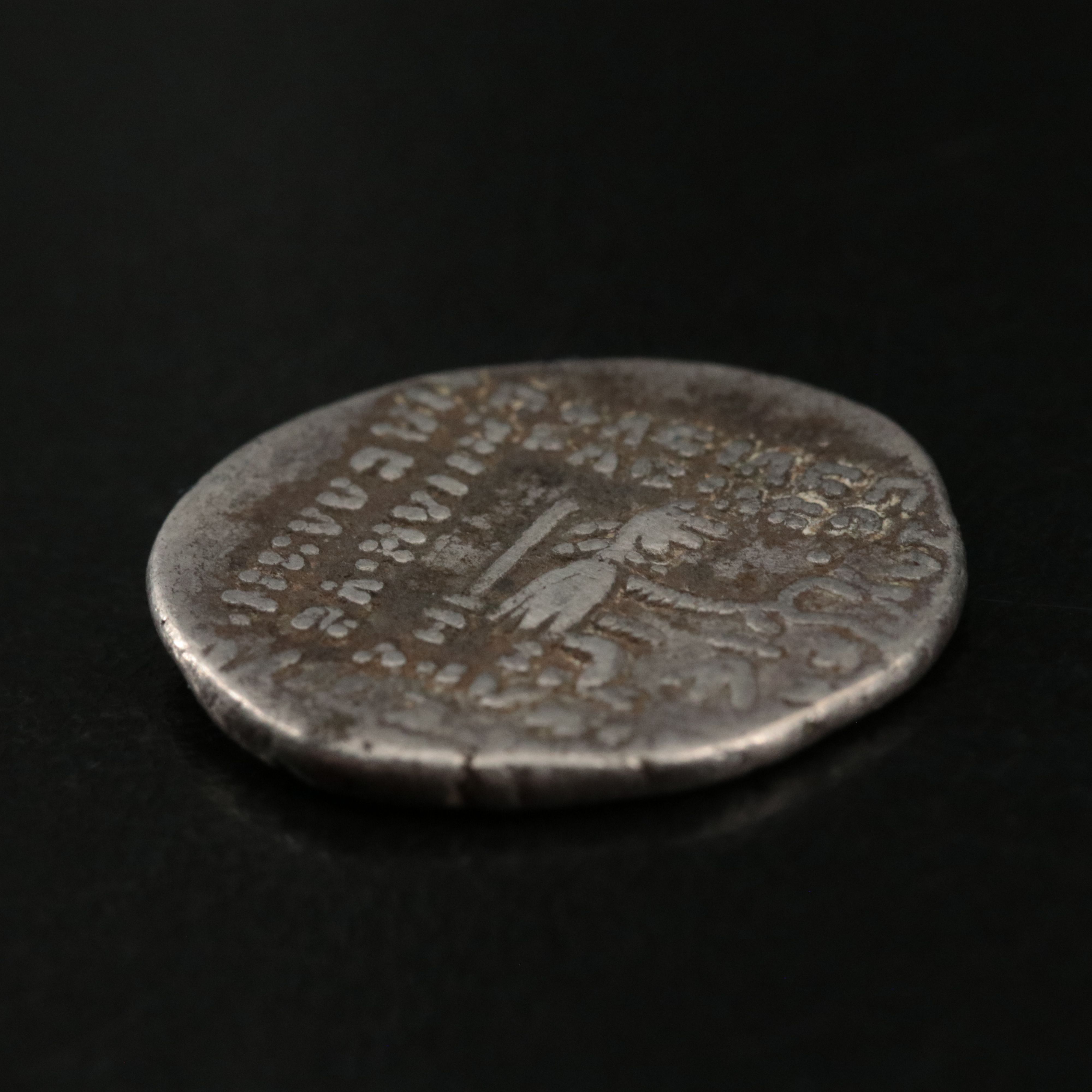 Ancient Parthian Kingdom AR Drachm Coin of Orodes II, ca. 50 B.C.