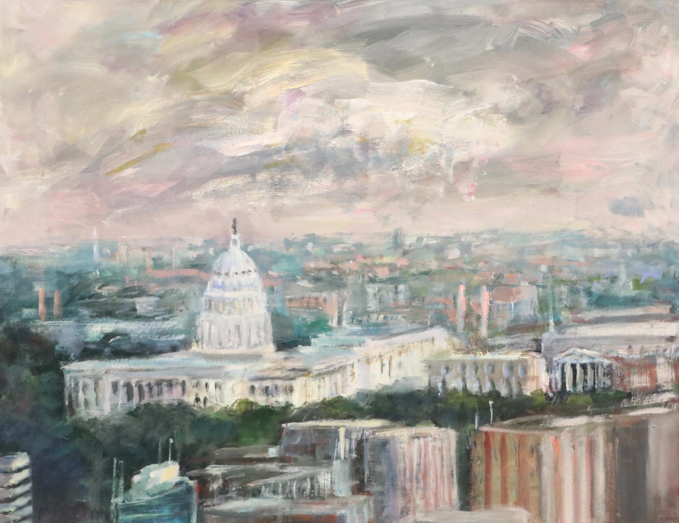 Nino Pippa Oil Painting "Capitol Hill," 2022