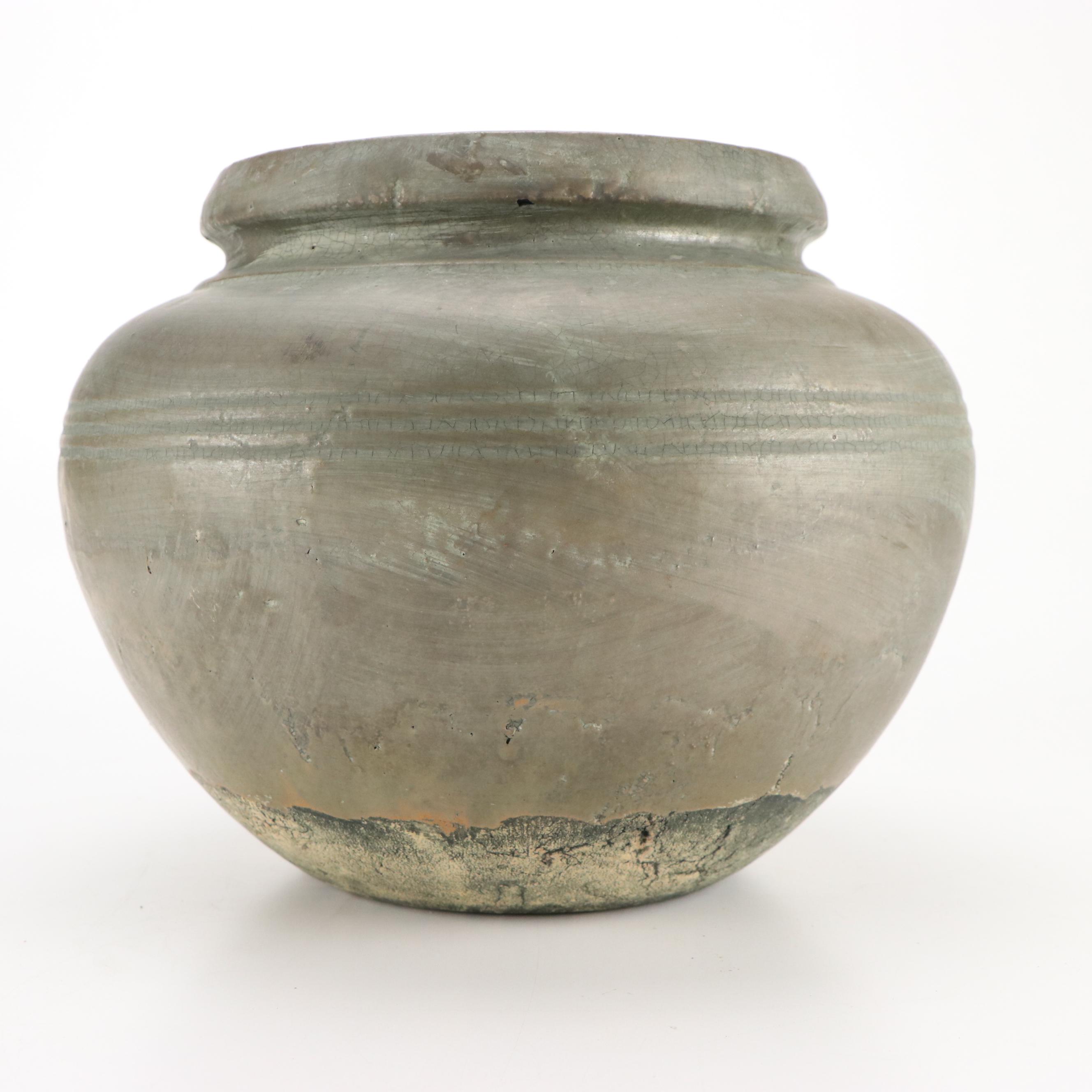 Rustic Grey Stoneware Vase
