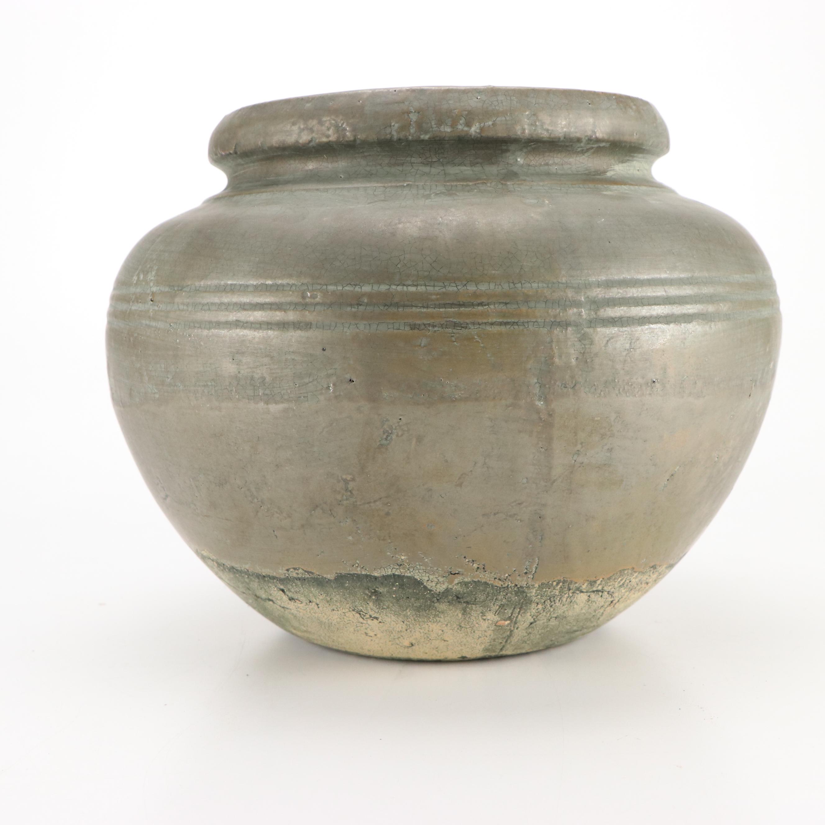 Rustic Grey Stoneware Vase