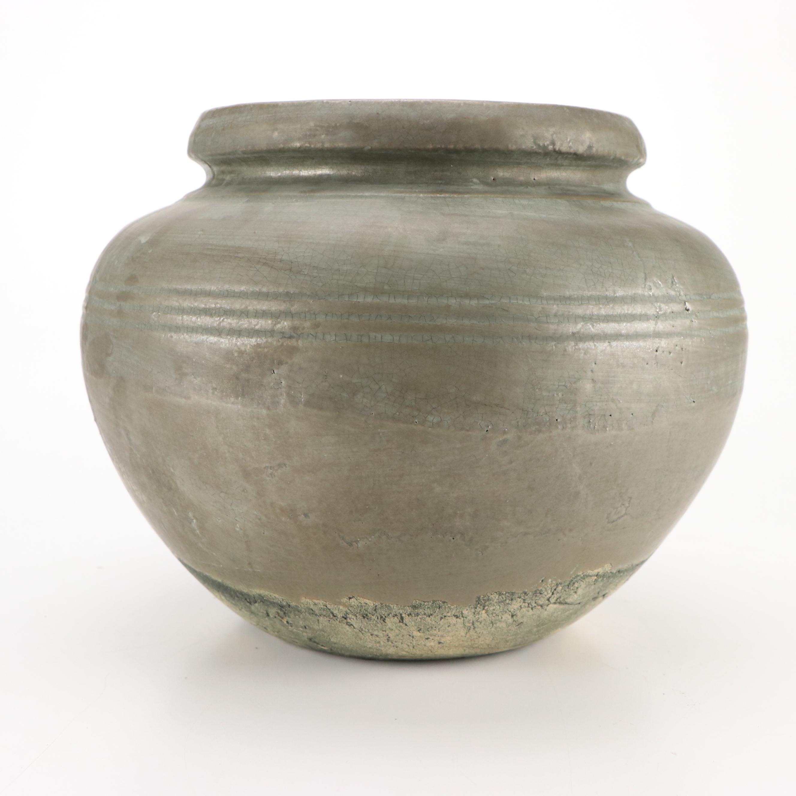 Rustic Grey Stoneware Vase