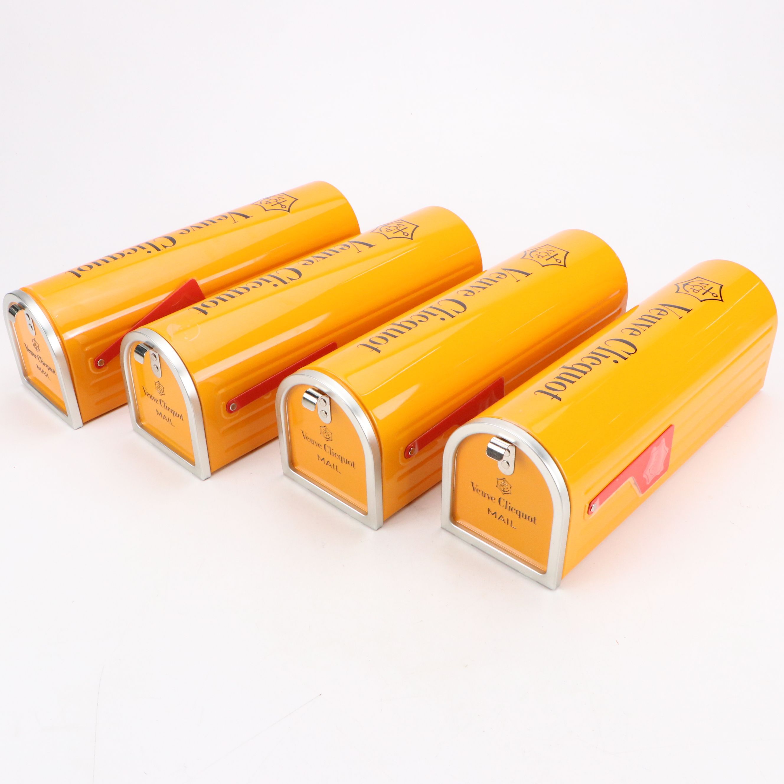 Four Veuve Clicquot Mailbox Champagne Novelty Gift Boxes