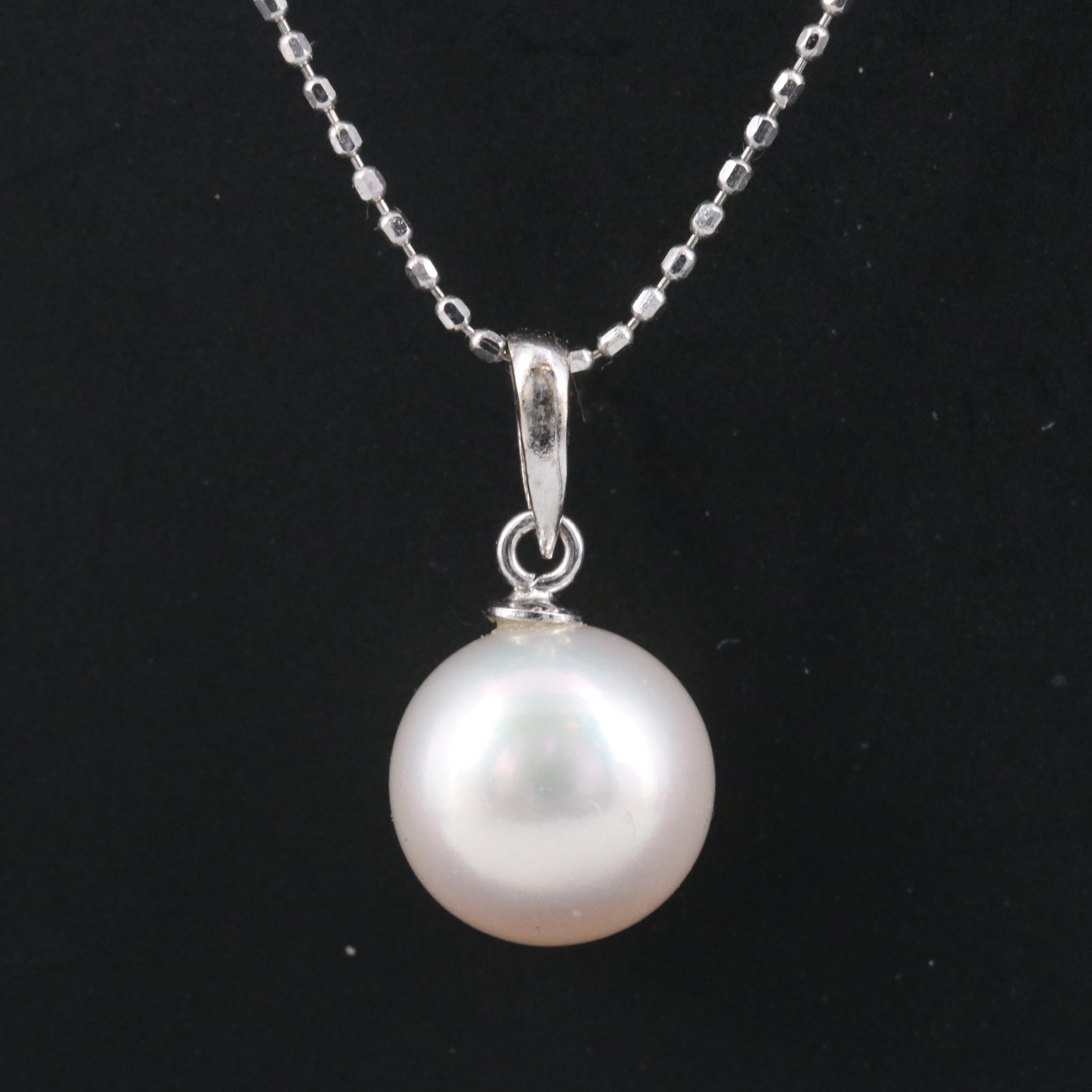 14K Pearl Pendant on 18K Chain