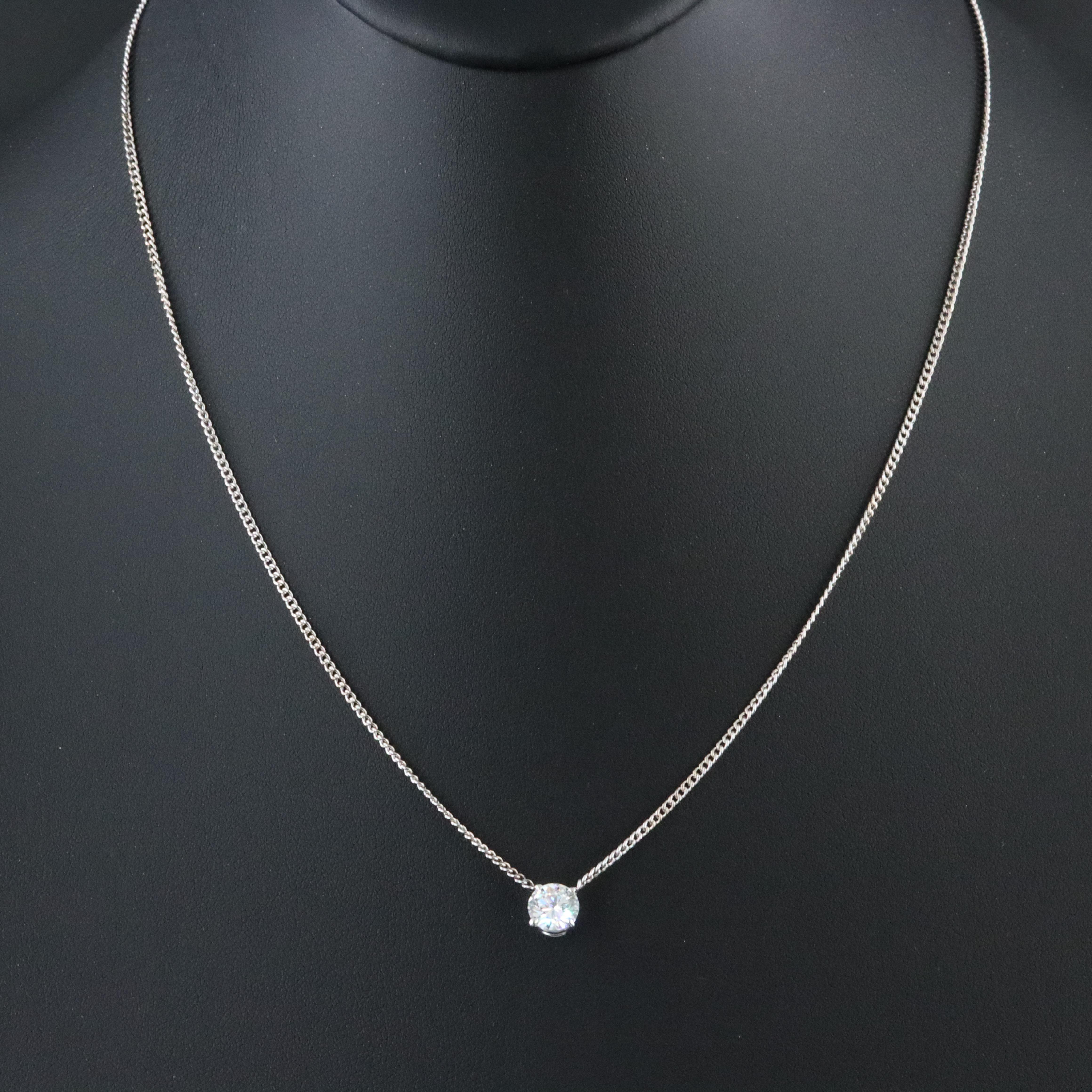 14K 1.09 CT Lab Grown Diamond Solitaire Necklace