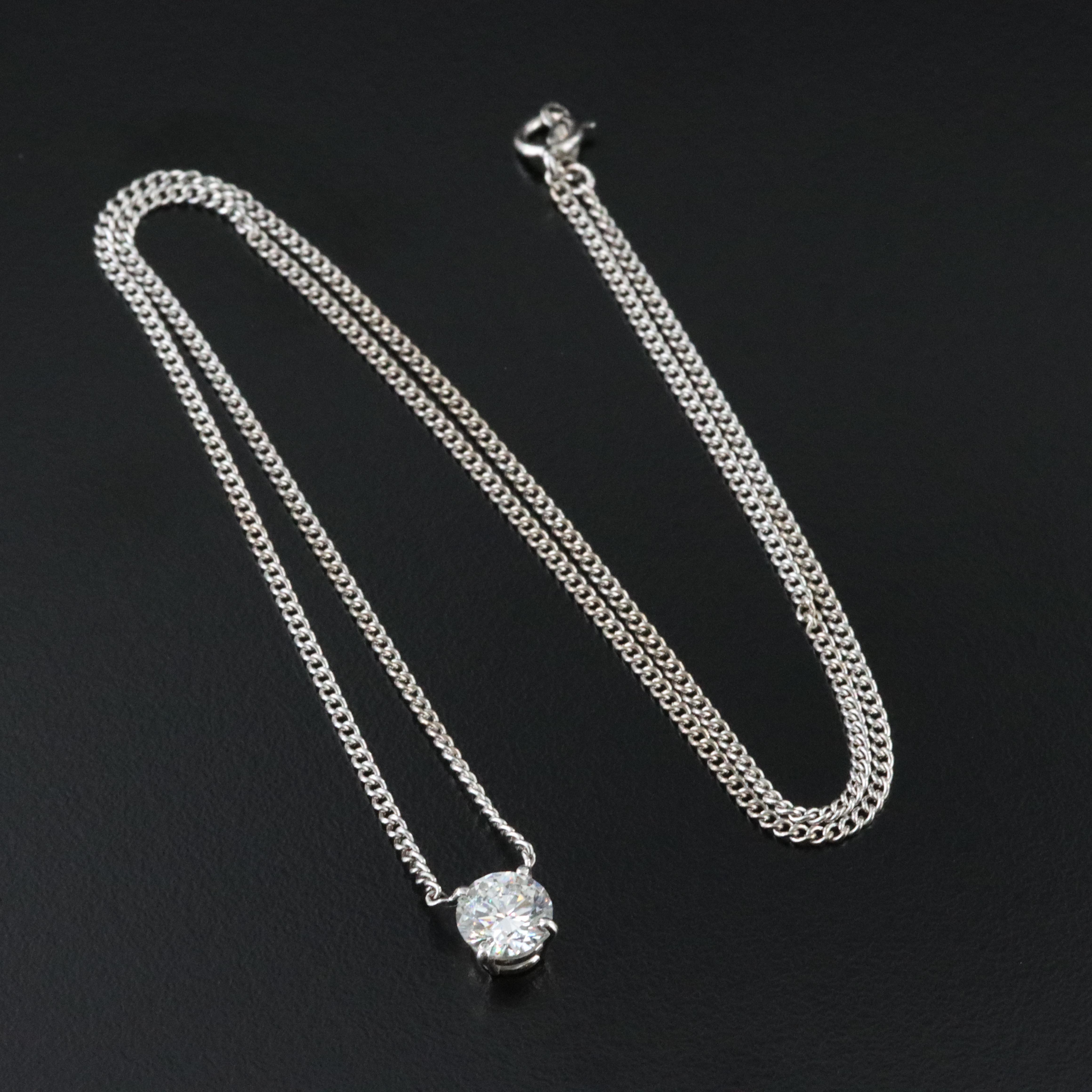 14K 1.09 CT Lab Grown Diamond Solitaire Necklace