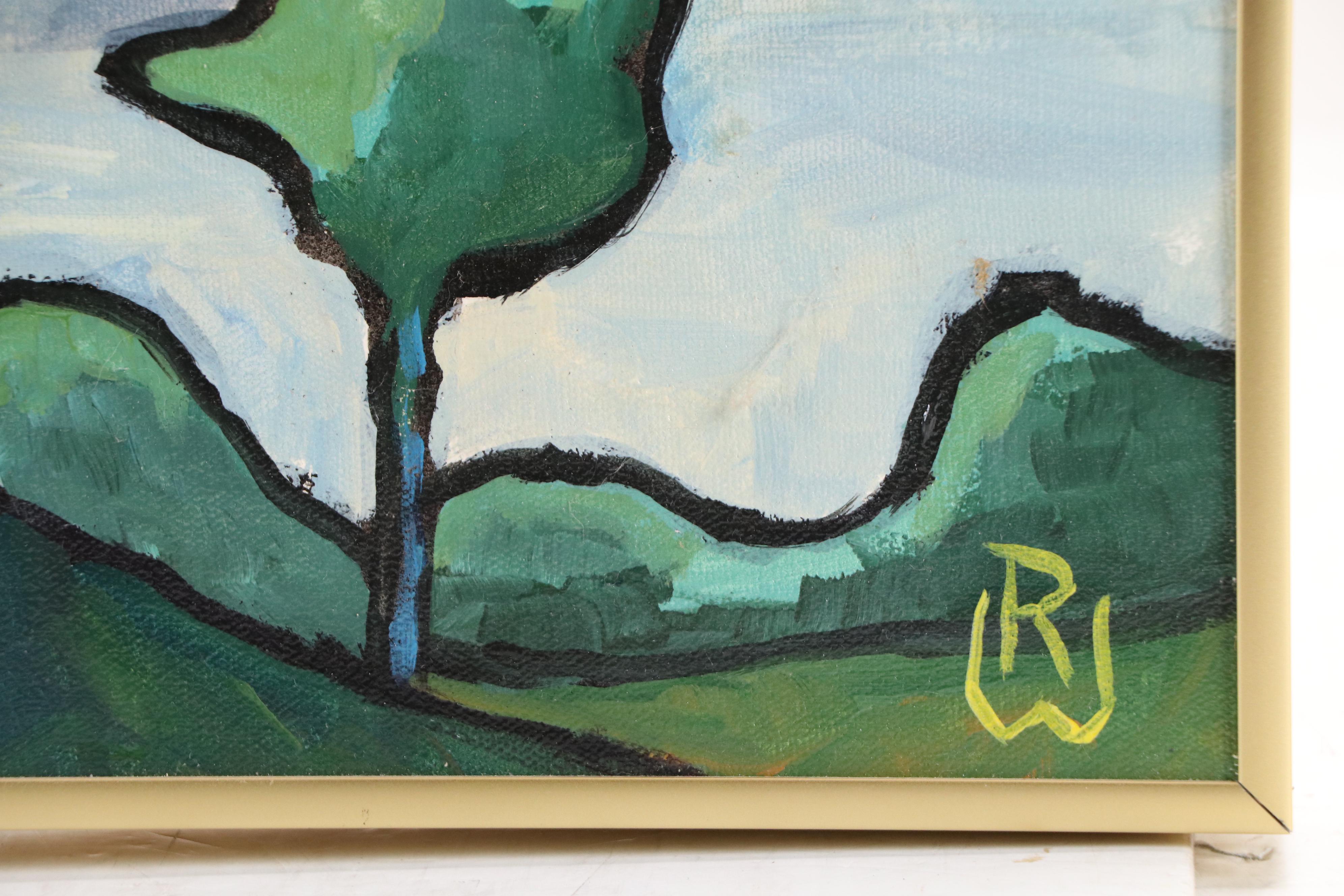 W. A. Ritschel Cityscape Acrylic Painting "Queen City Across the River," 1995