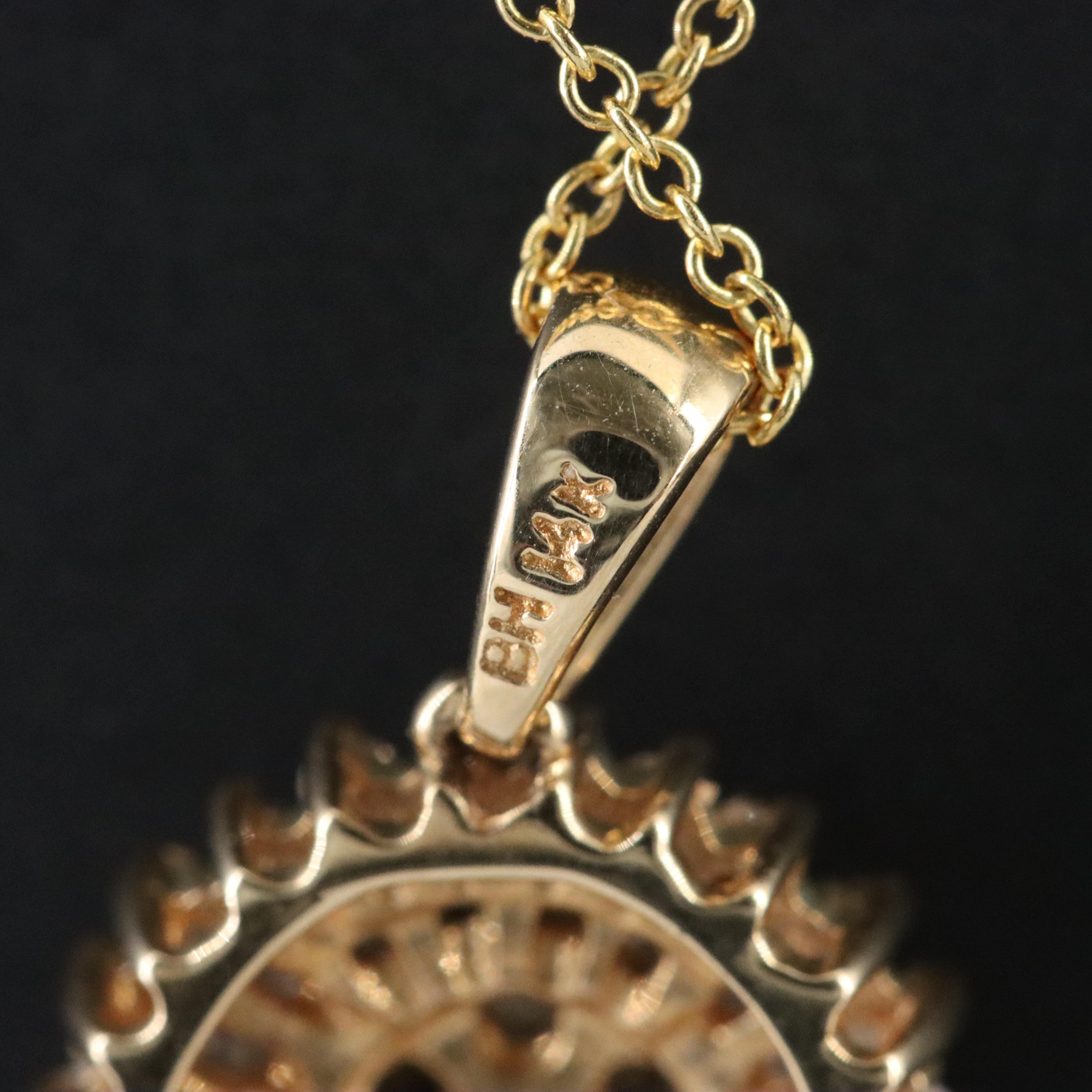 14K 0.93 CTW Diamond Oval Pendant Necklace