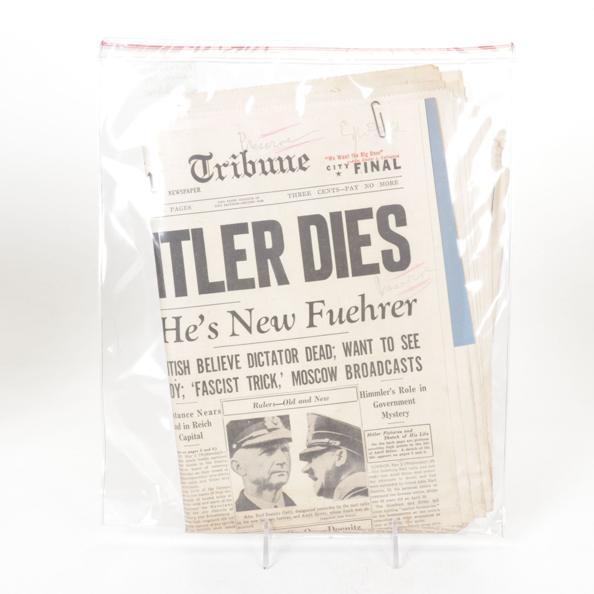 "Chicago Daily Tribune" WWII Germany's Defeat & Other Newspaper Collections