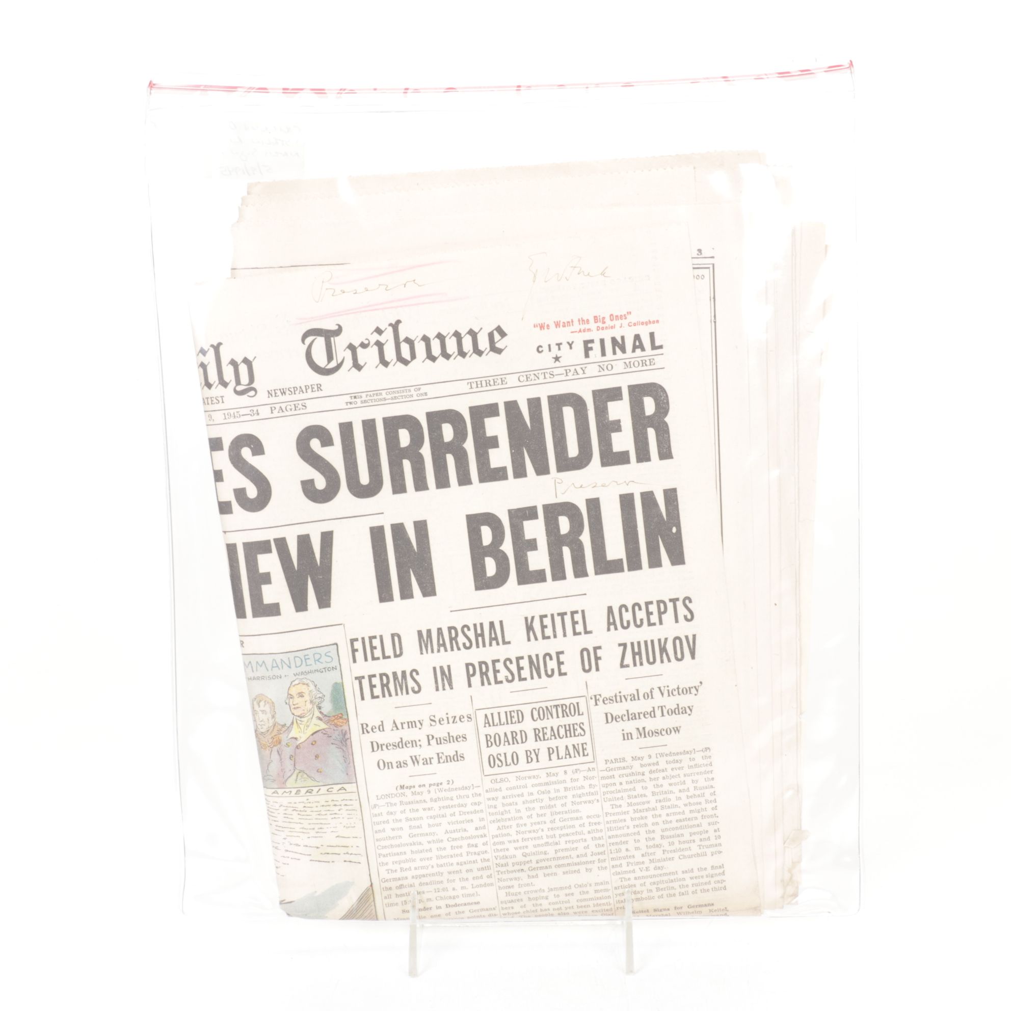 "Chicago Daily Tribune" WWII Germany's Defeat & Other Newspaper Collections