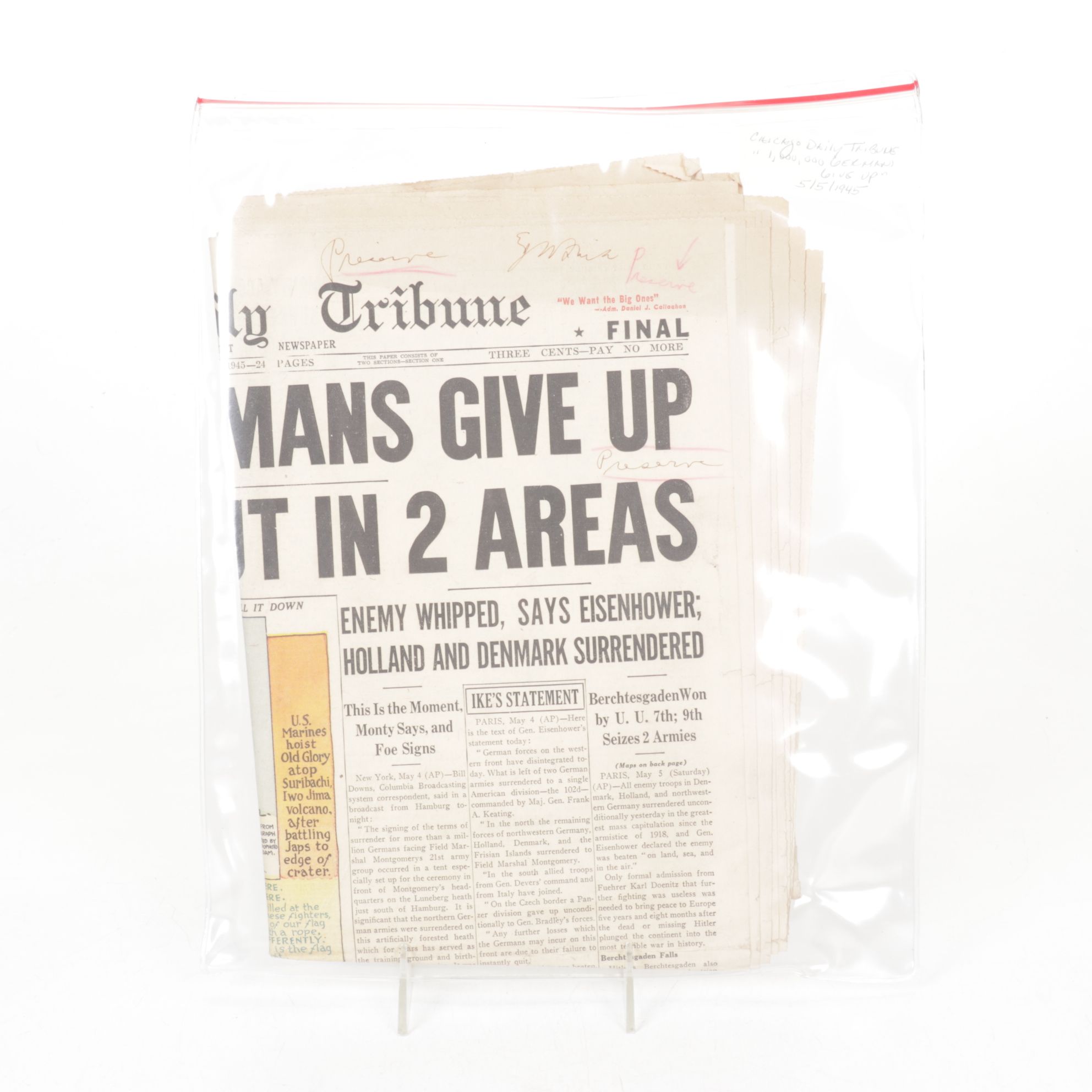 "Chicago Daily Tribune" WWII Germany's Defeat & Other Newspaper Collections
