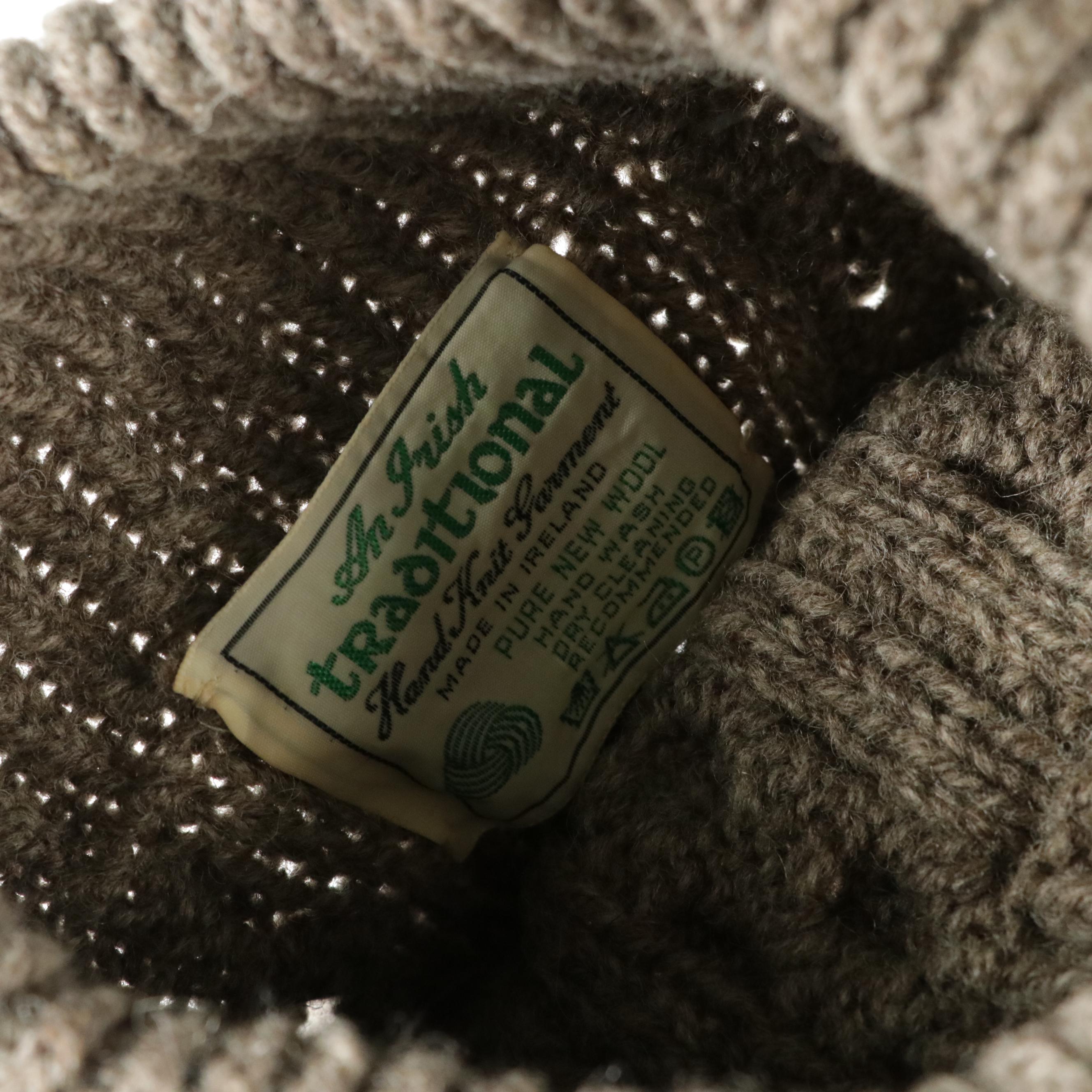 Irish Traditional Hand-Knitted New Wool Cable Knit Turtleneck Sweater