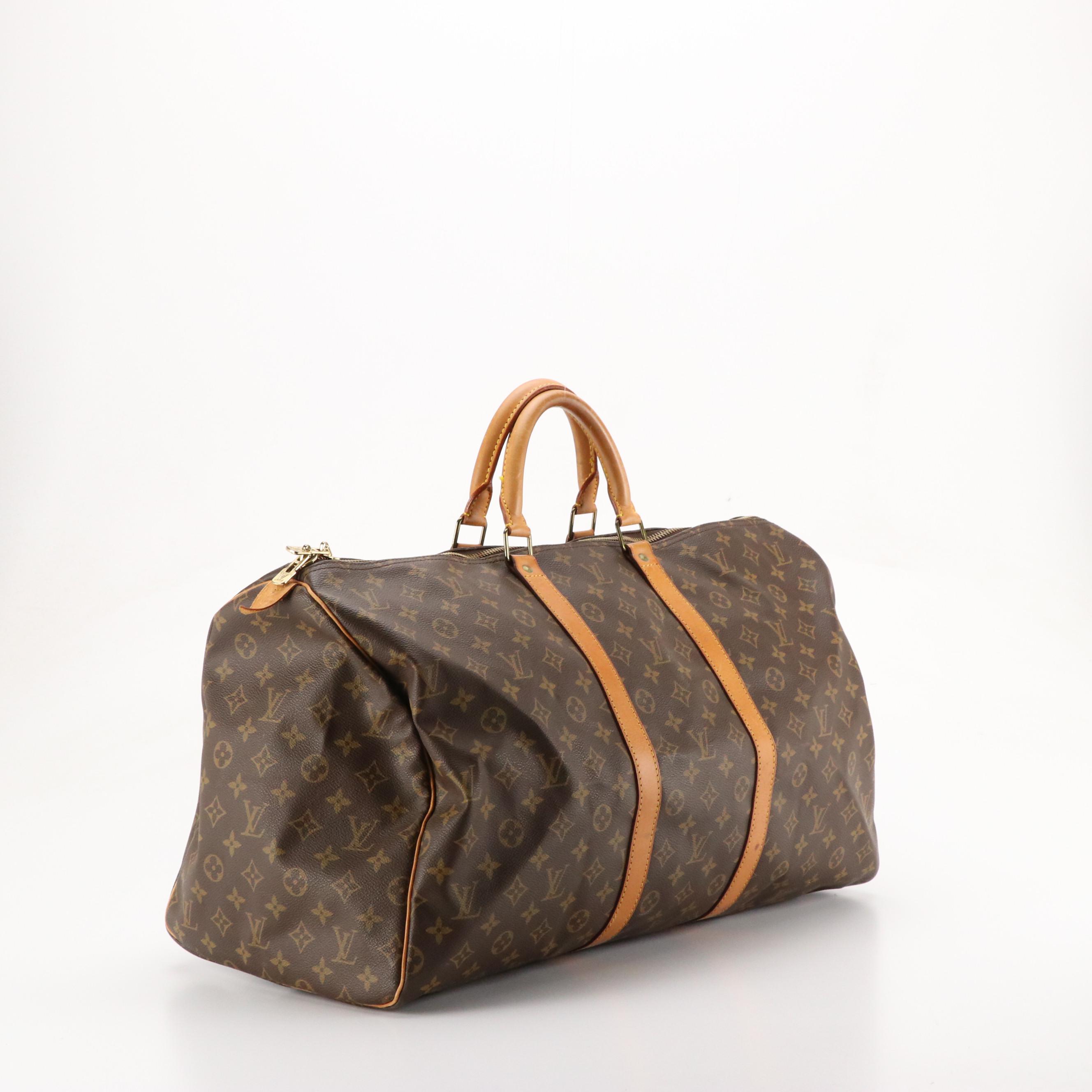 Louis Vuitton Keepall 55 in Monogram Canvas and Vachetta Leather